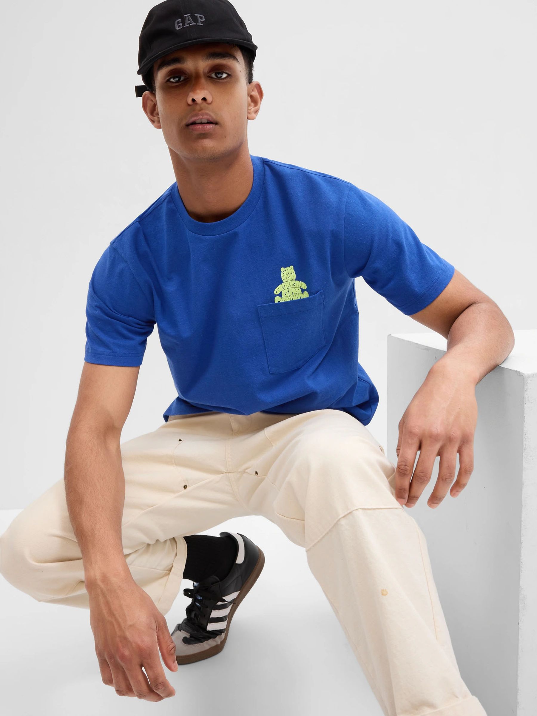 Blue Brannan Bear Graphic Short Sleeve Pocket T-Shirt - Image 1 of 1