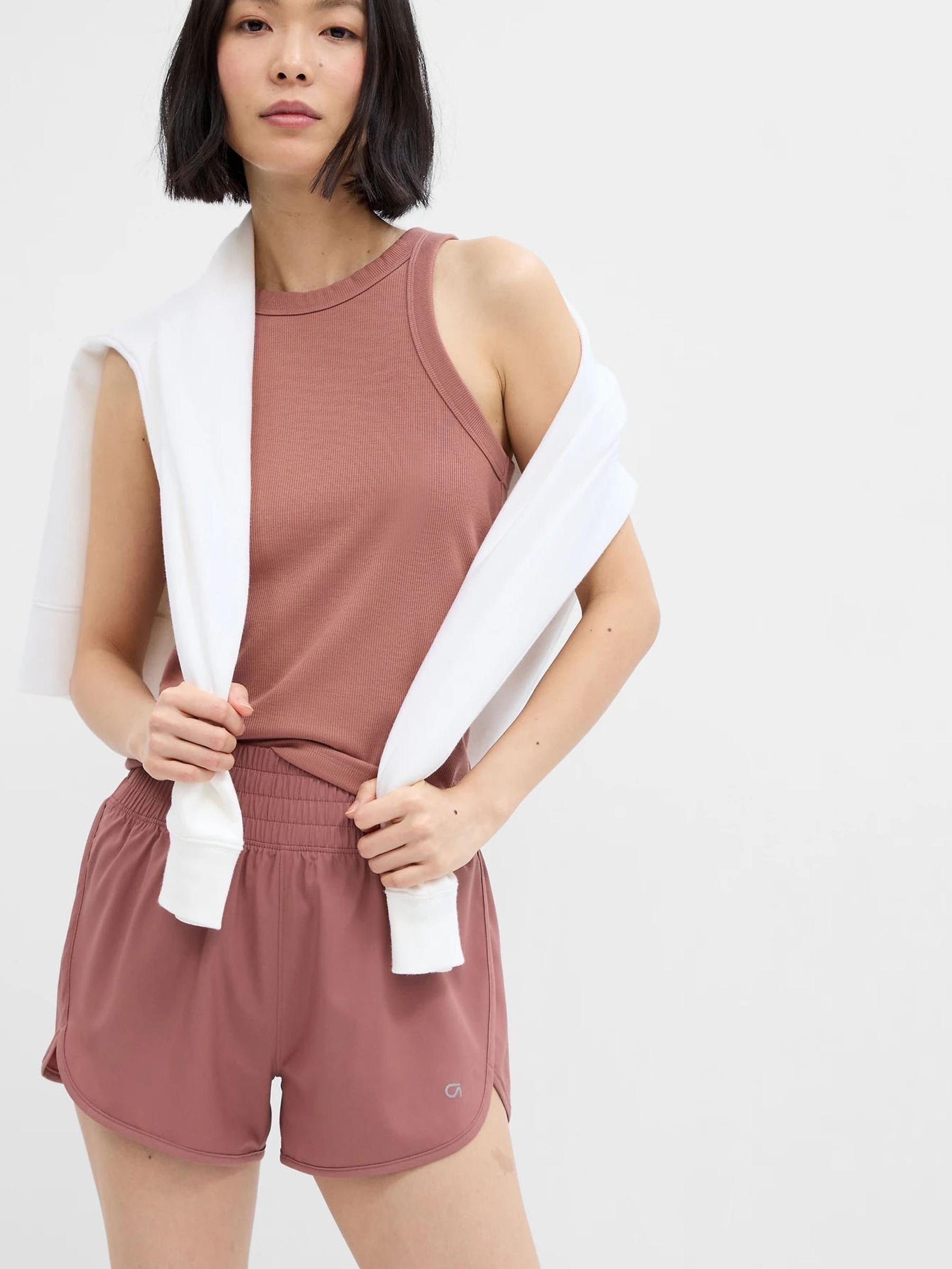 Brown Fit Cool Dry Ribbed High Neck Vest - Image 1 of 2