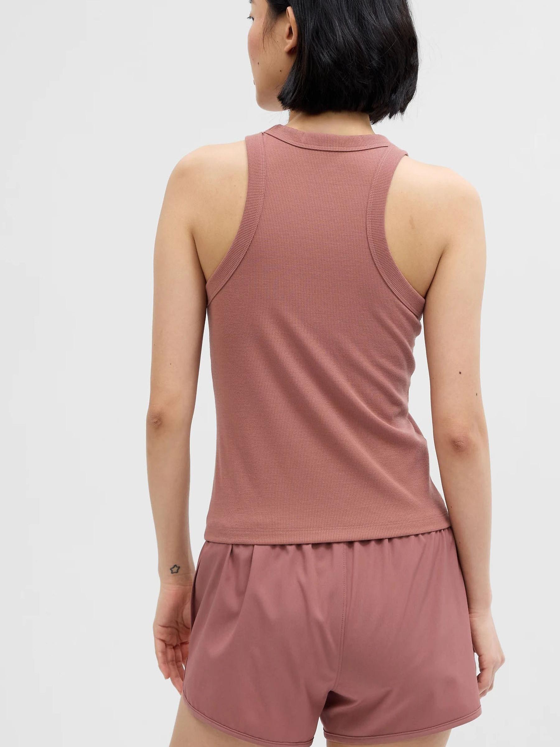 Brown Fit Cool Dry Ribbed High Neck Vest - Image 2 of 2