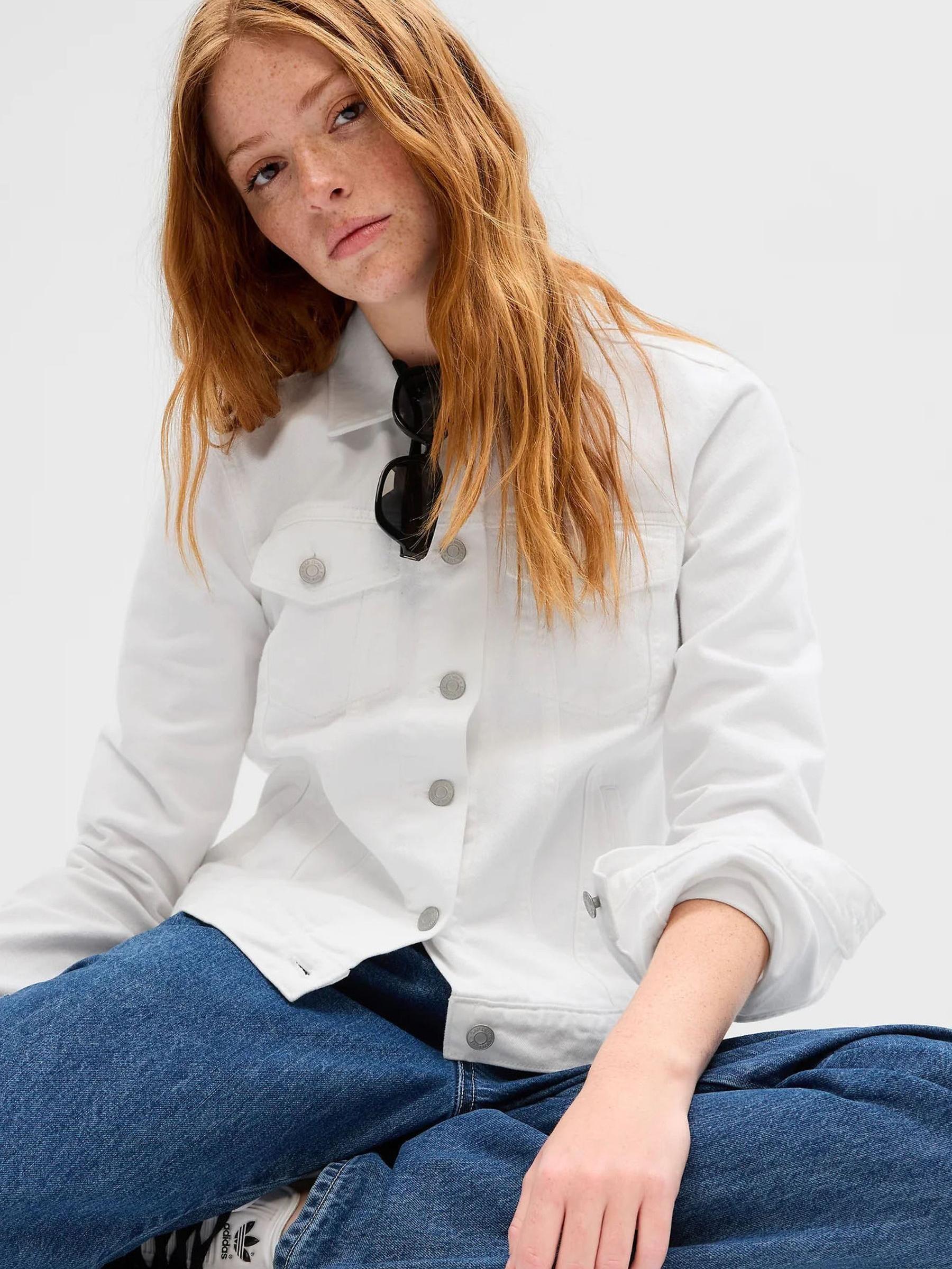 White Icon Denim Jacket | Gap