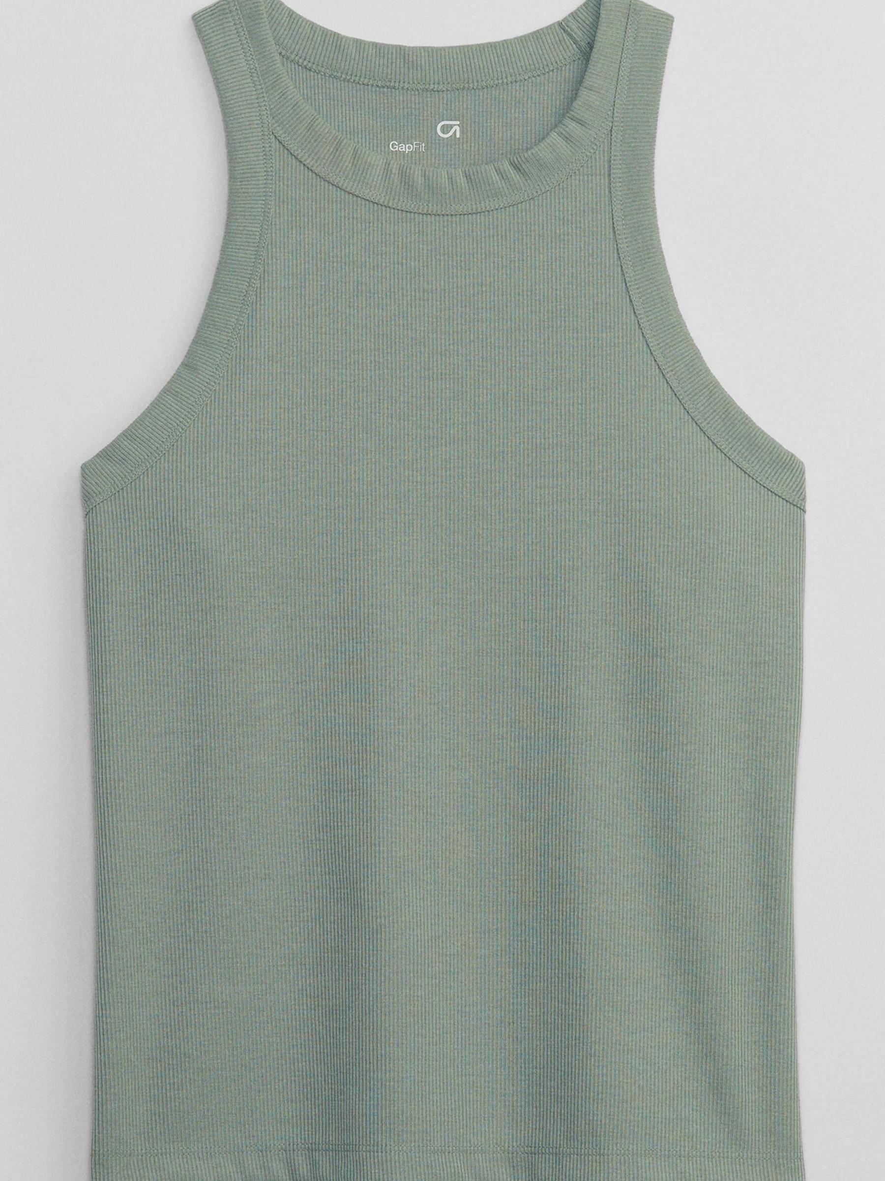 Green Fit Cool Dry Ribbed High Neck Vest - Image 3 of 4