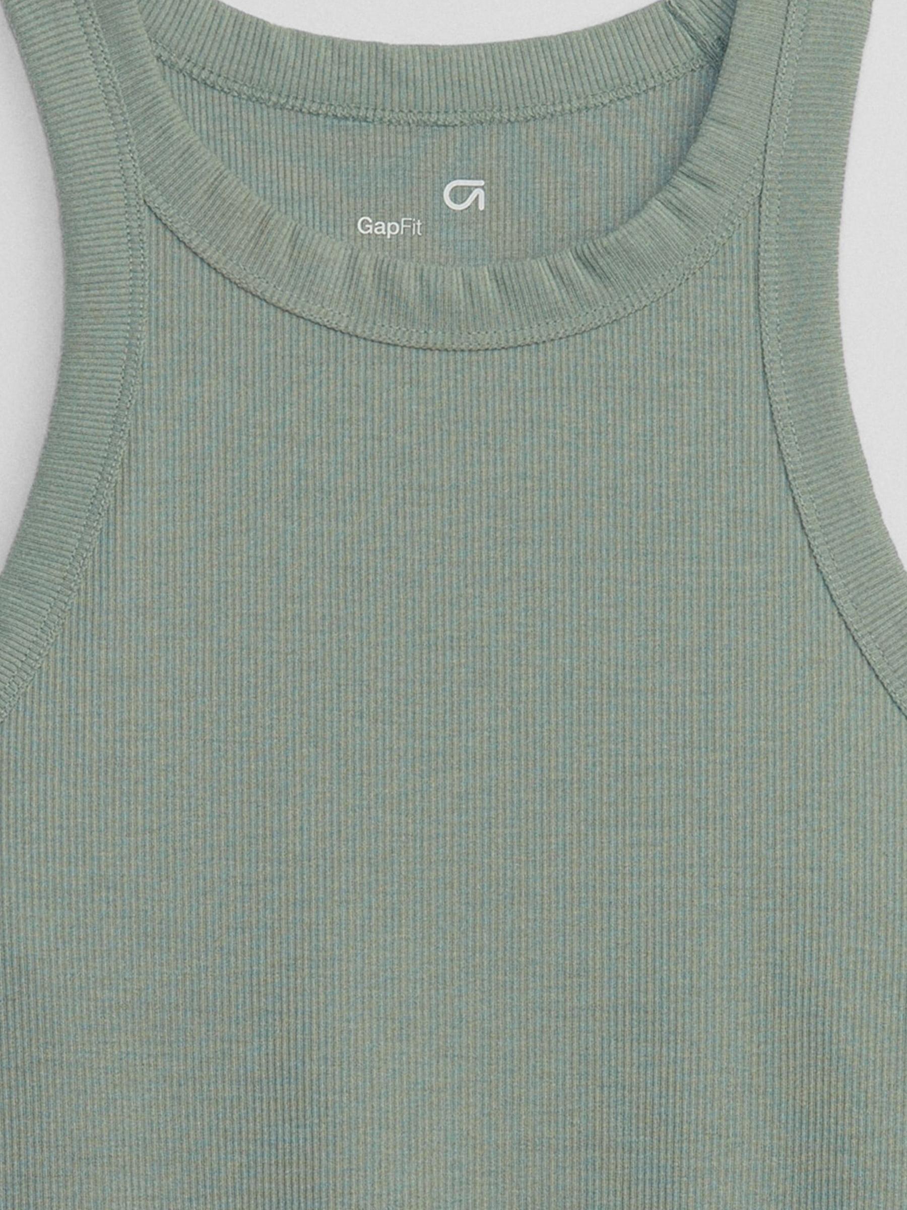 Green Fit Cool Dry Ribbed High Neck Vest - Image 4 of 4