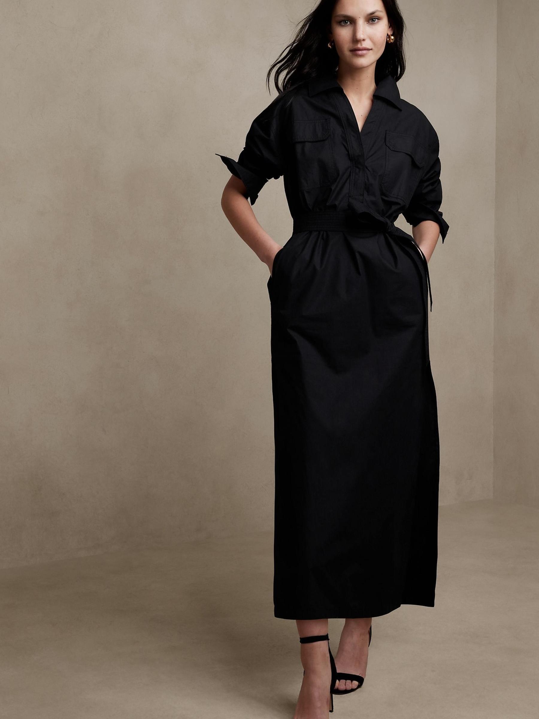 Banana Republic Black Ani Popover Shirt Dress - Image 1 of 1