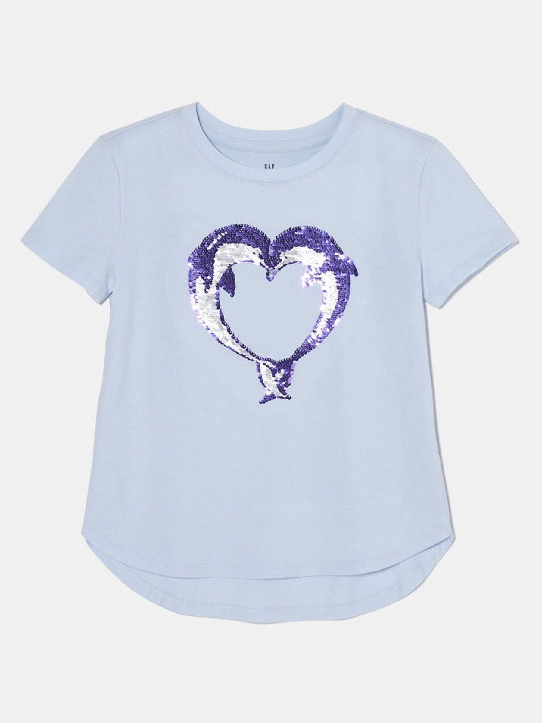 Blue Sequin Graphic Short Sleeve T-Shirt - Image 1 of 1