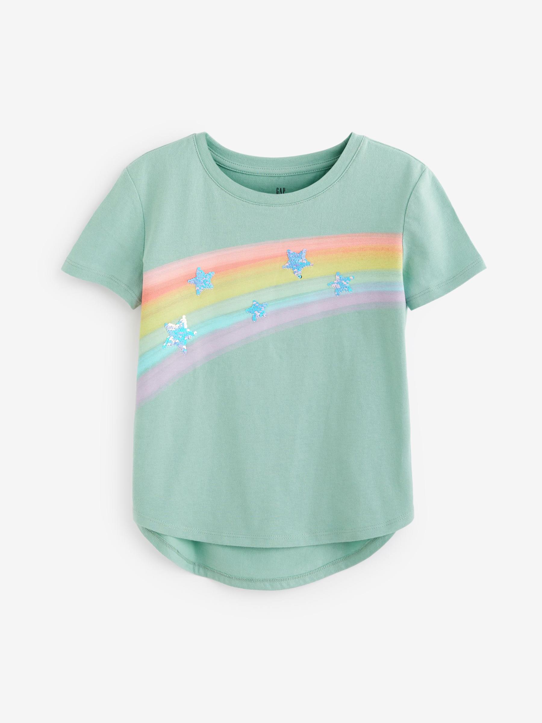 Green Sequin Graphic Short Sleeve T-Shirt - Image 1 of 3