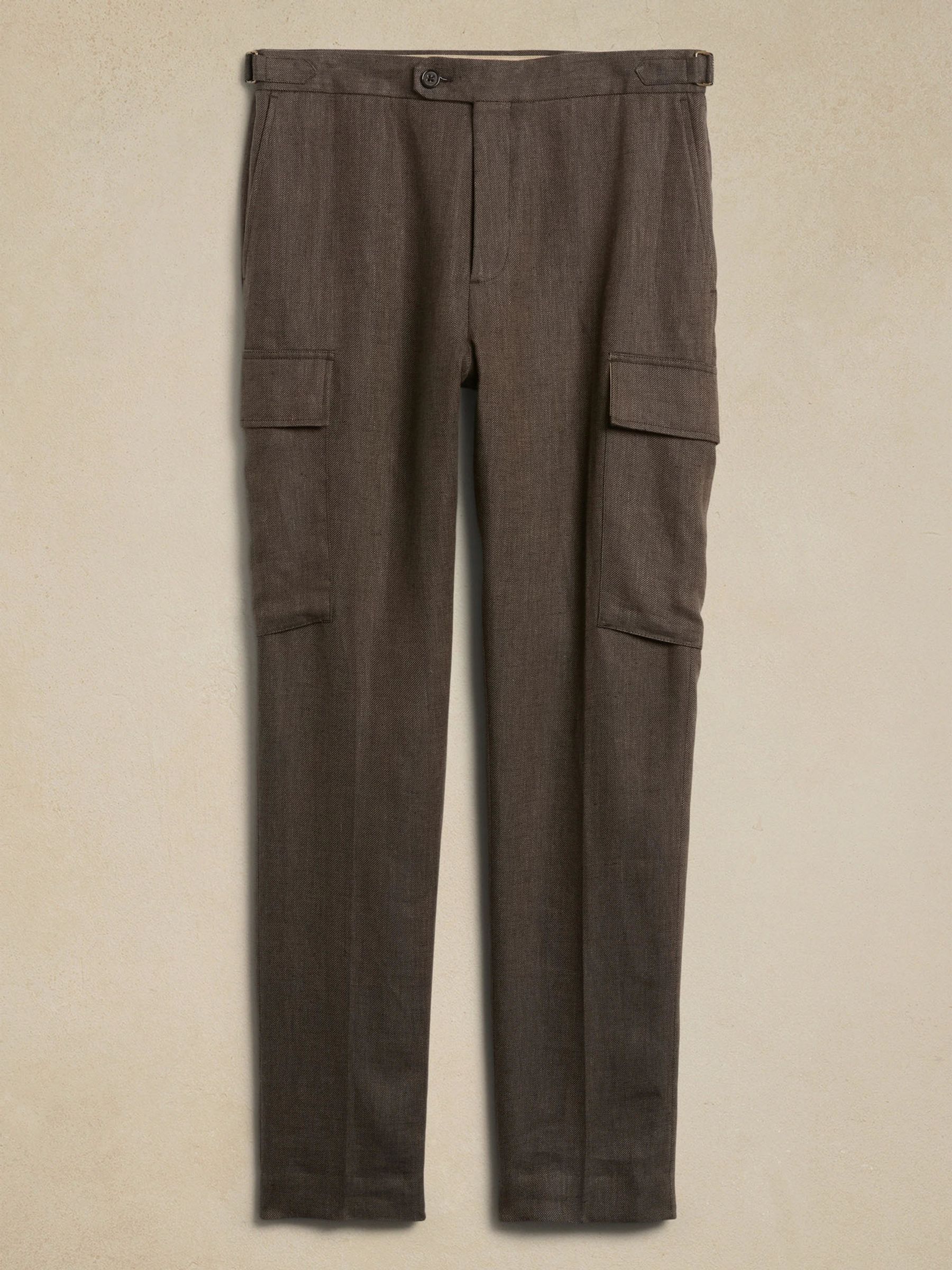 Banana Republic Brown Linen Cargo Dress Trousers - Image 4 of 4
