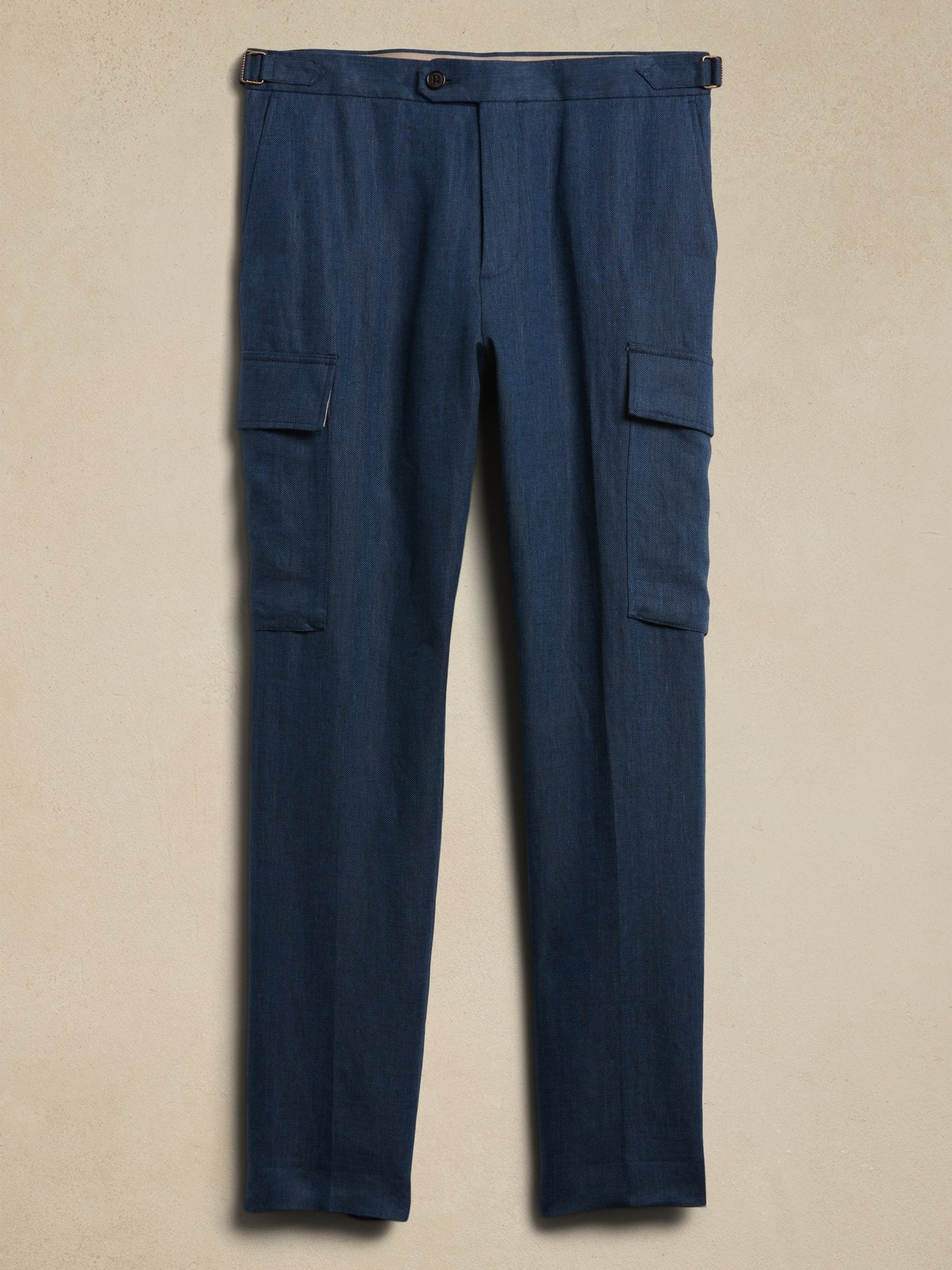 Banana Republic Blue Linen Cargo Dress Trousers - Image 3 of 3