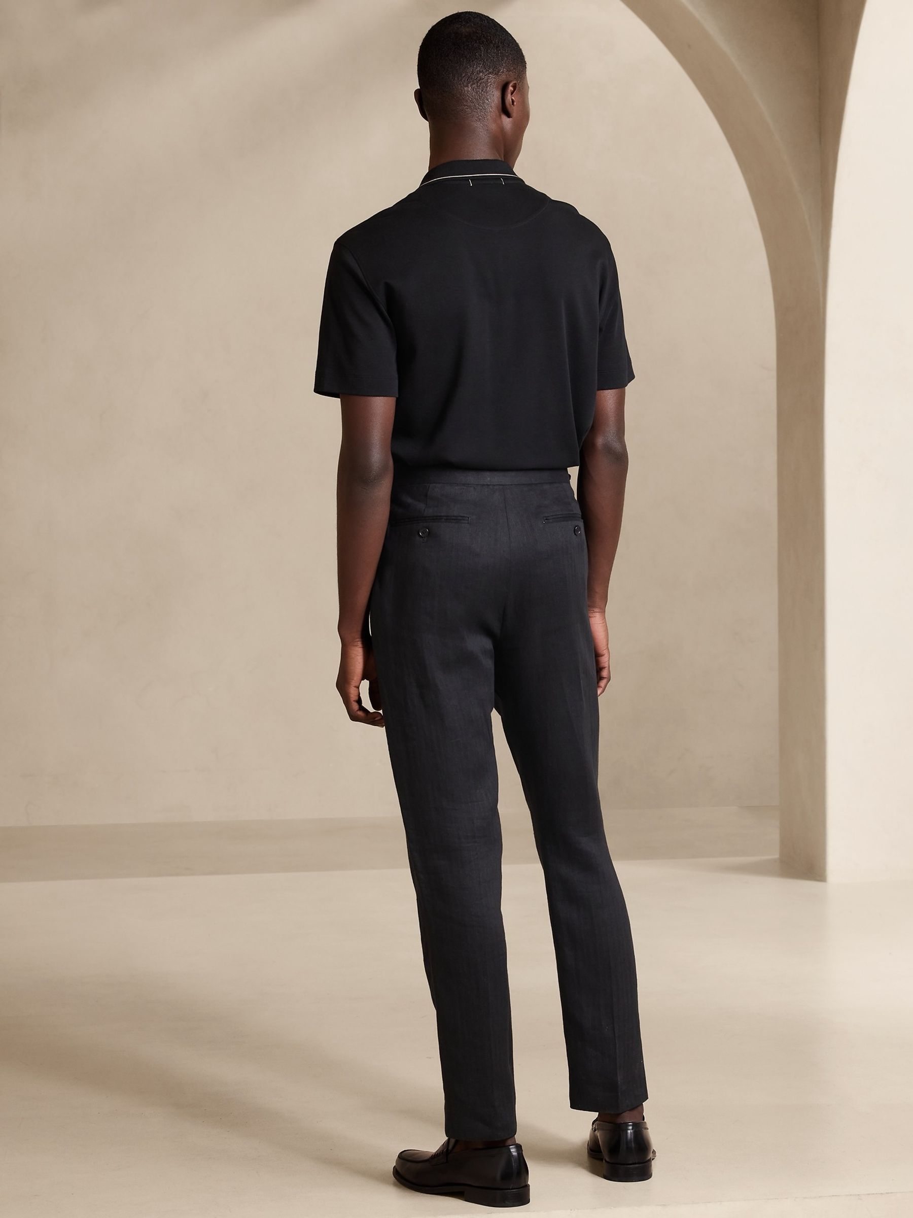 Banana Republic Black Gavin Linen Suit Trousers - Image 2 of 3 Banana Republic Black Gavin Linen Suit Trousers - Image 2 of 3