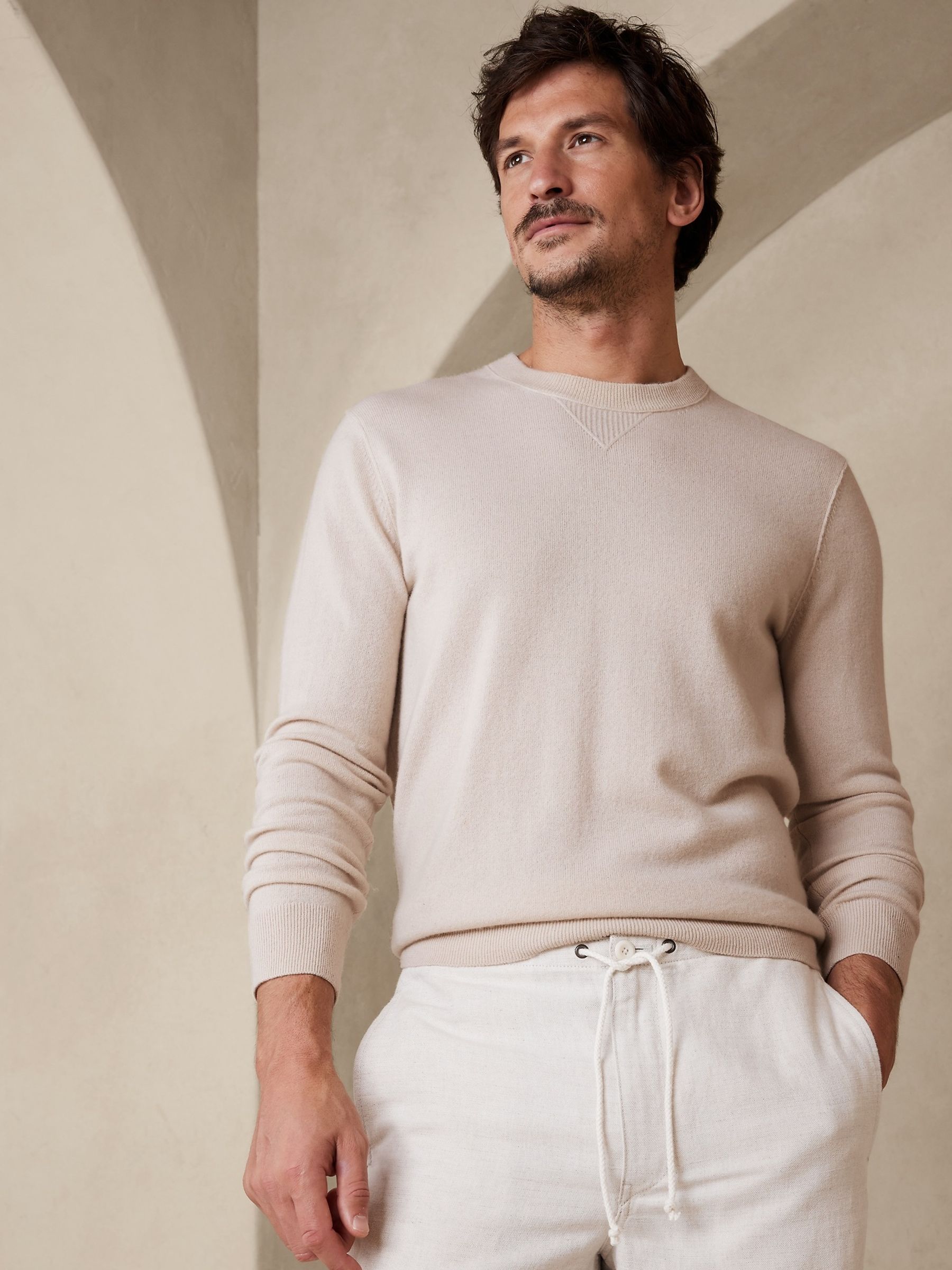 Banana Republic Cream Castello Linen-Cotton Trousers - Image 3 of 3