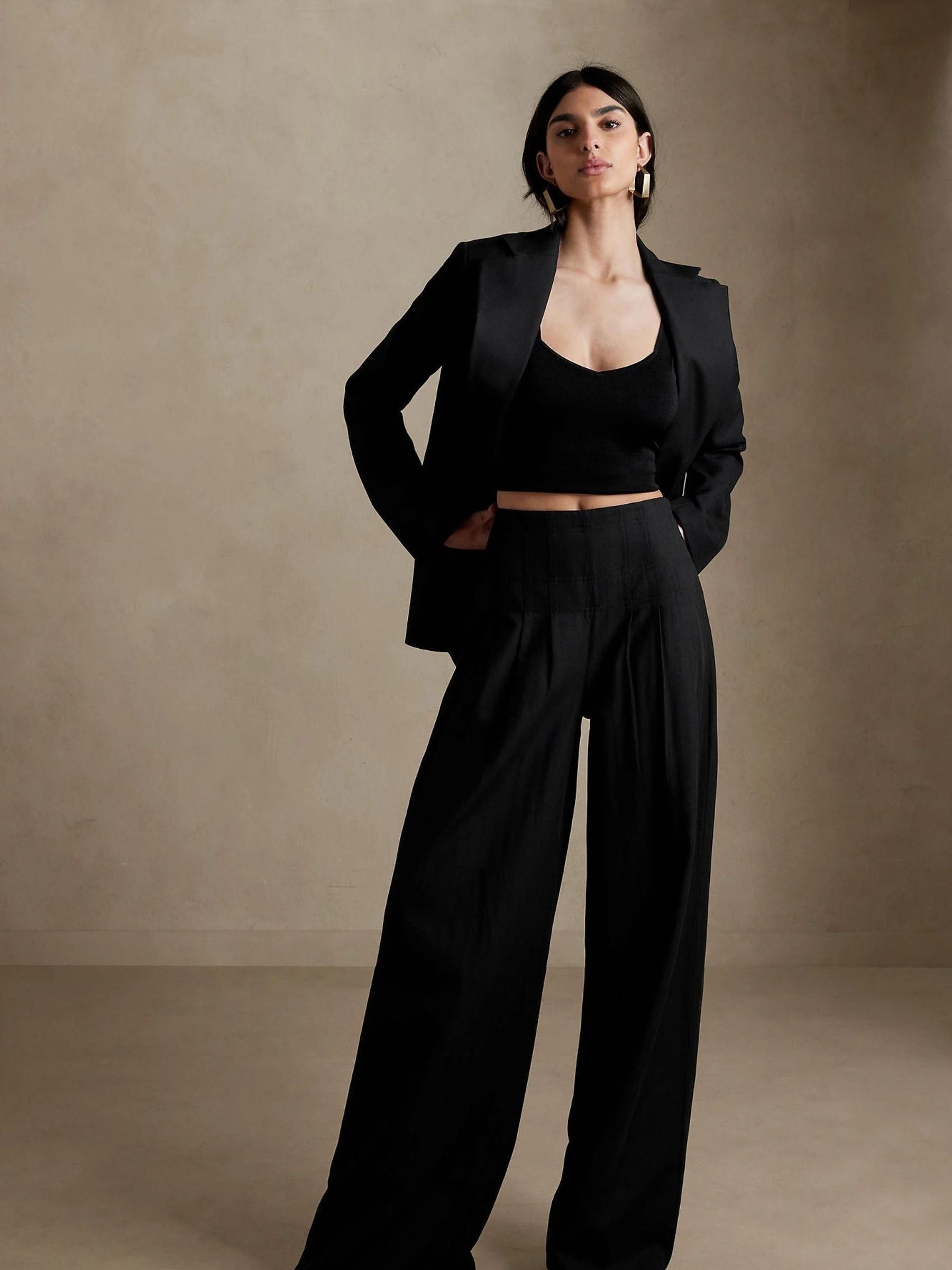 Banana Republic Black Clarisse Ultra-High Rise Corset Trousers - Image 1 of 1