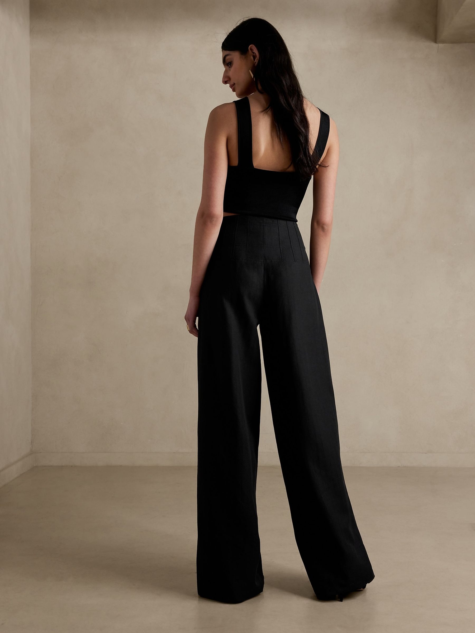 Banana Republic Black Clarisse Ultra-High Rise Corset Trousers - Image 2 of 4