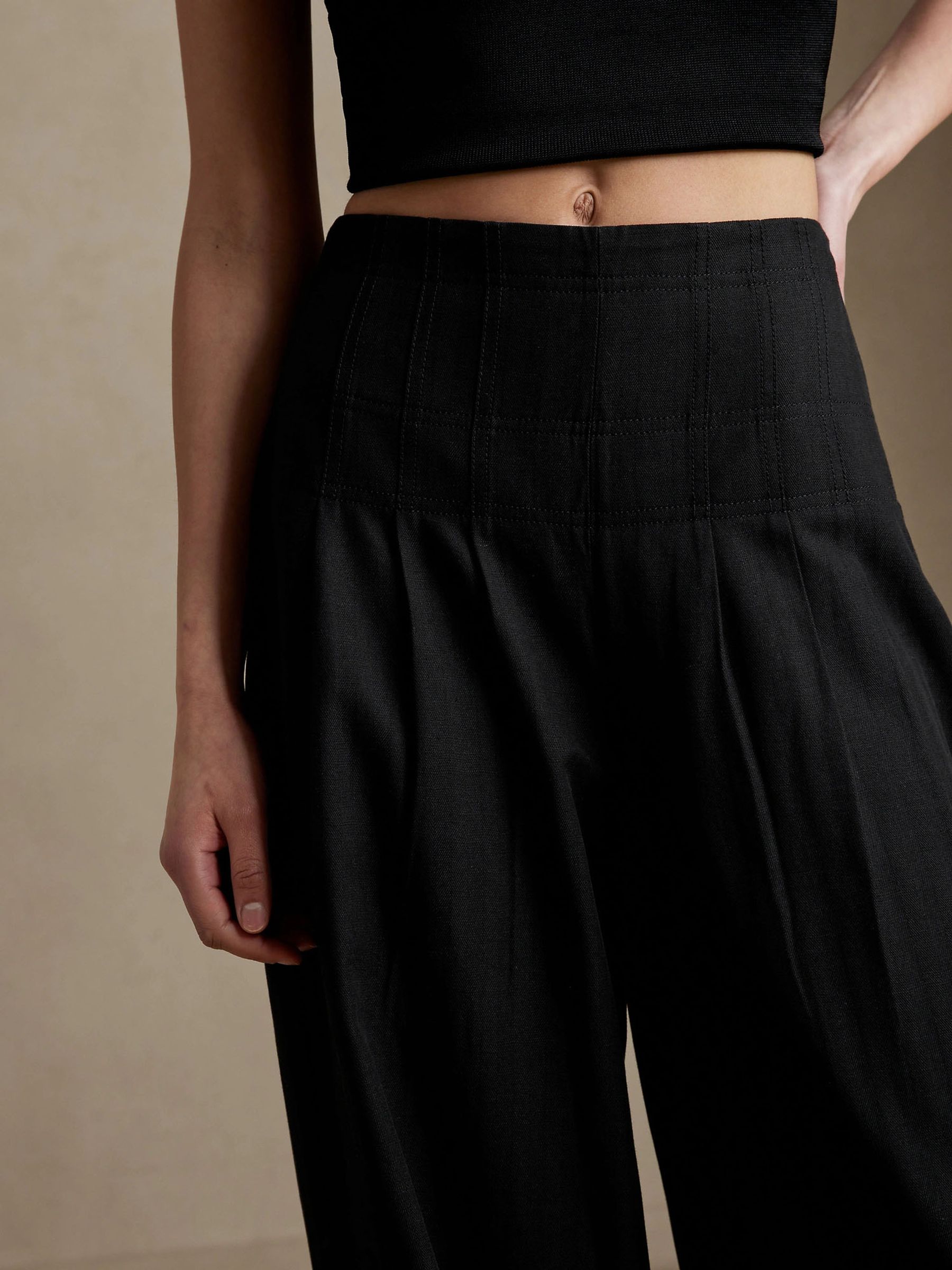 Banana Republic Black Clarisse Ultra-High Rise Corset Trousers - Image 3 of 4