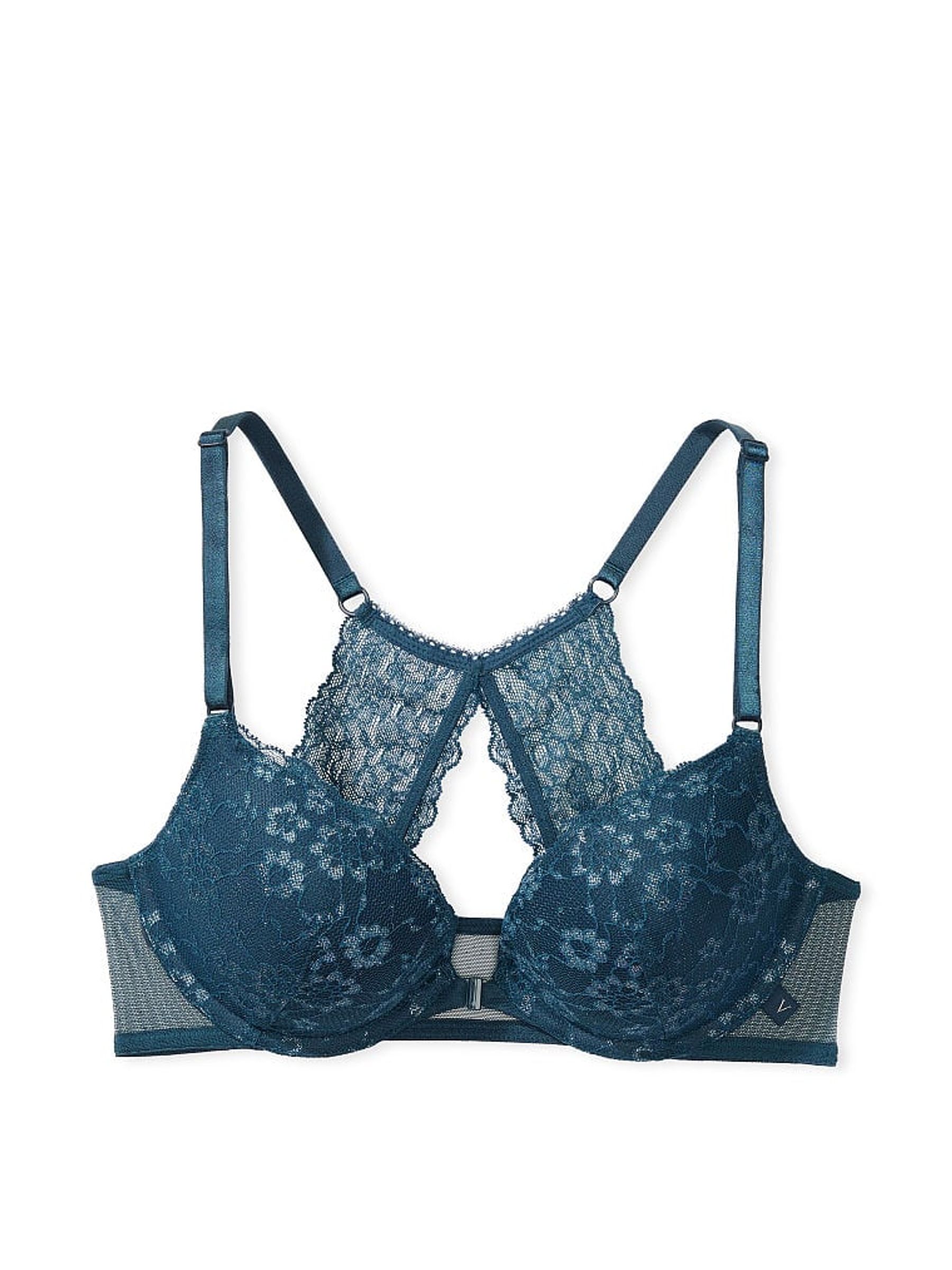 Midnight Sea Blue Posey Lace Lace T-Shirt Push Up Bra - Image 3 of 3