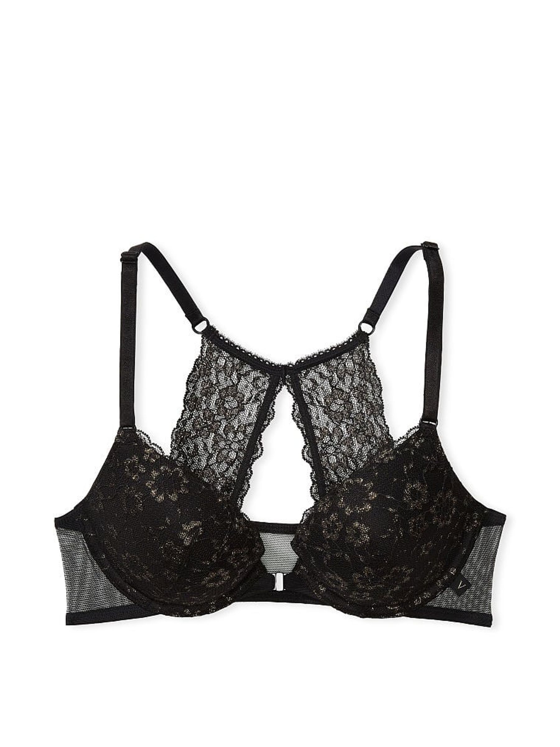 Black Posey Lace Lace T-Shirt Push Up Bra - Image 3 of 3