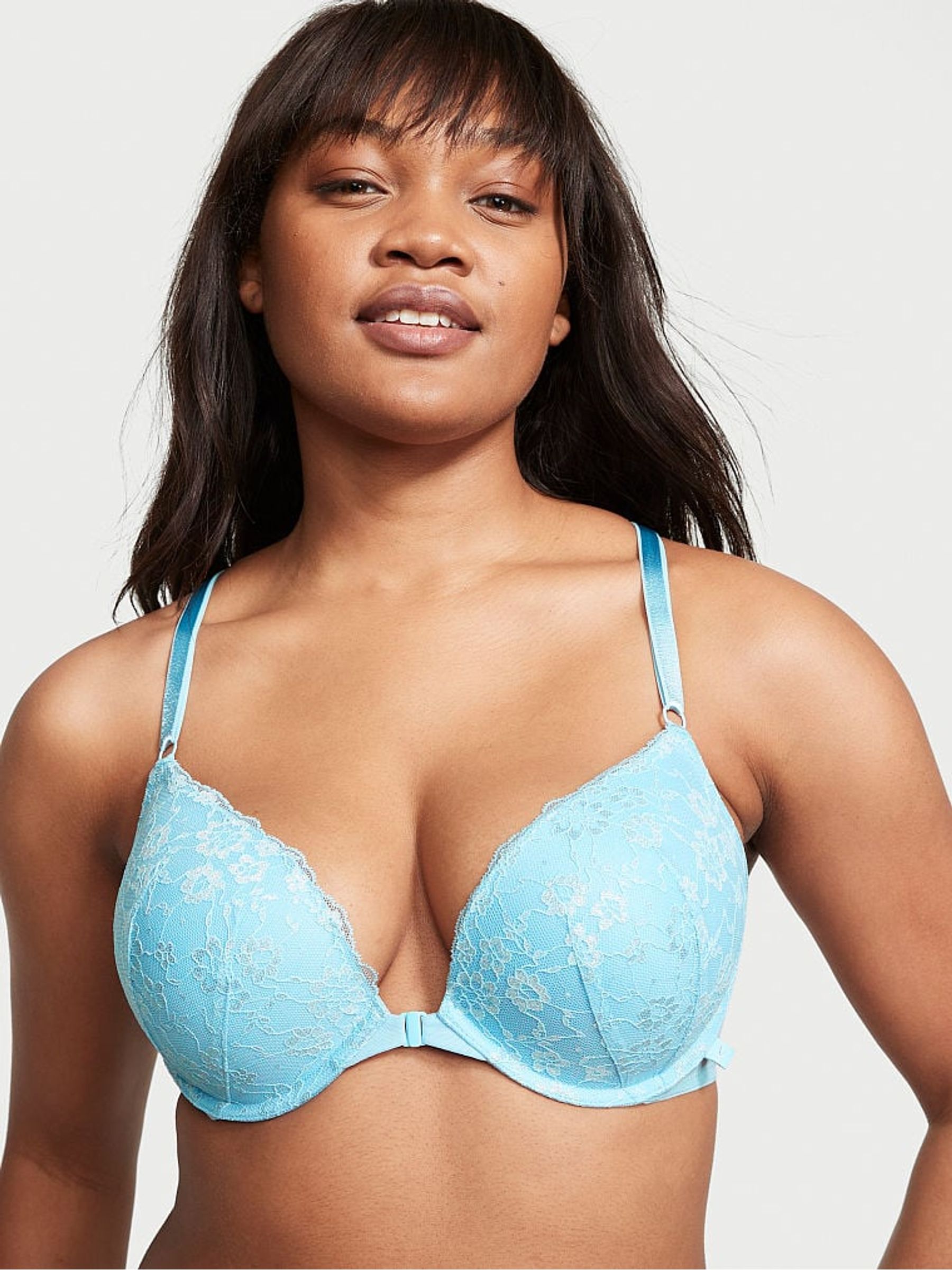 Blue Topaz Posey Lace Lace T-Shirt Push Up Bra - Image 1 of 3