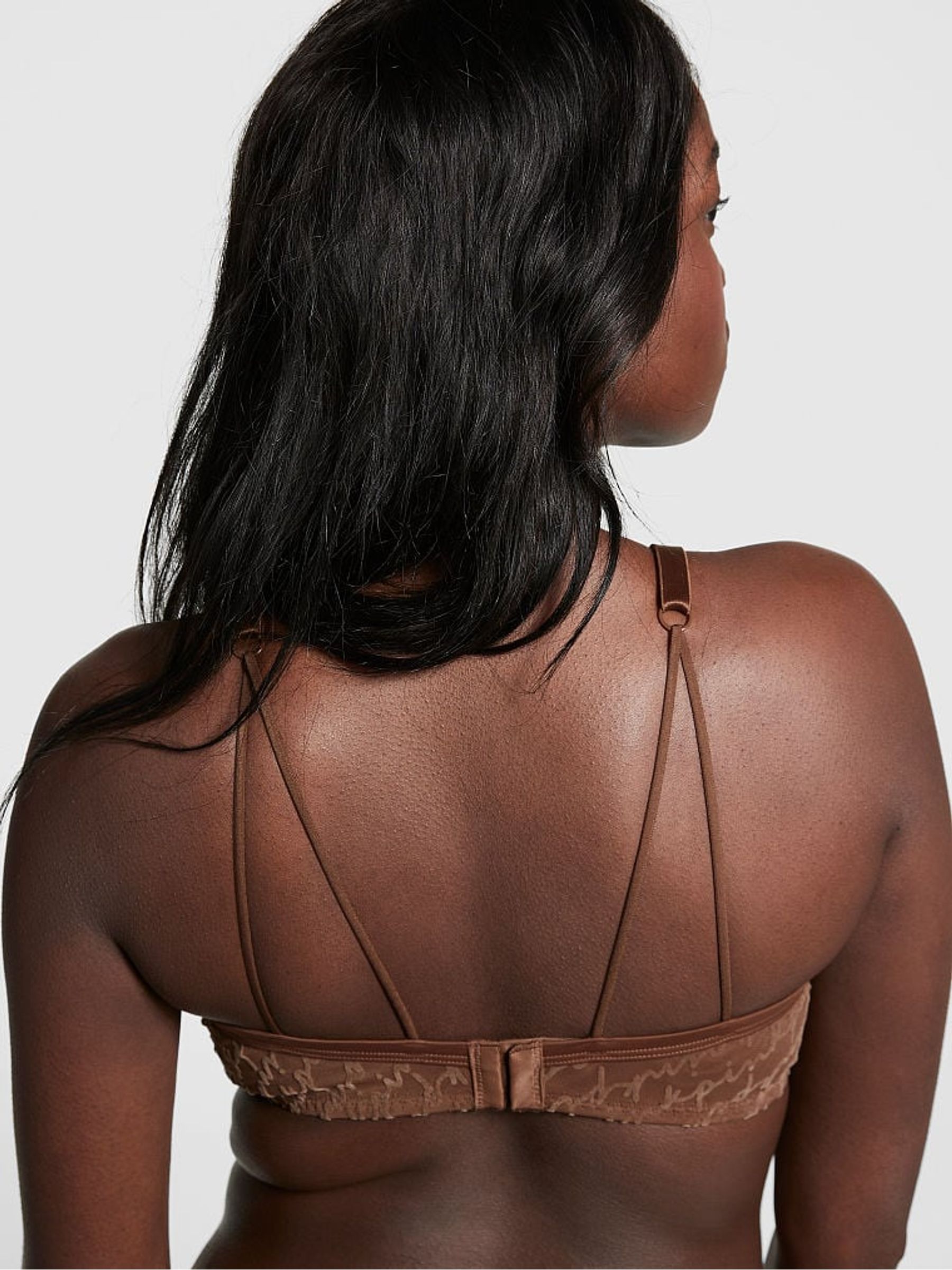 Mousse Nude Push Up Flocked Mesh Push Up Bralette - Image 2 of 3