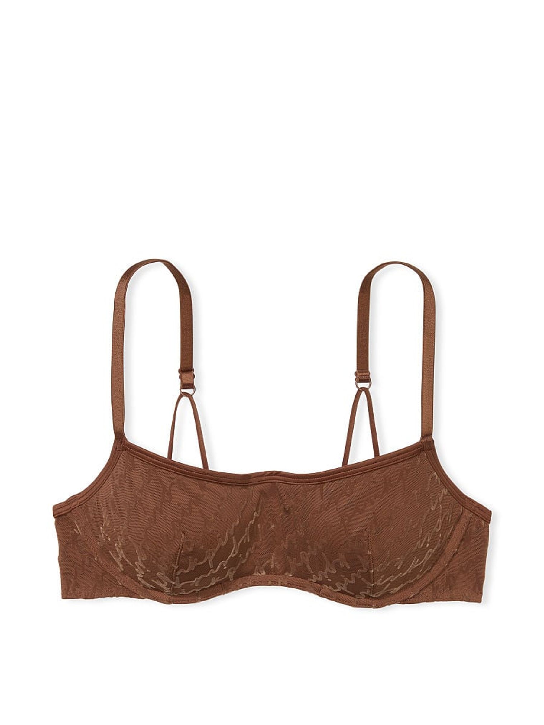 Mousse Nude Push Up Flocked Mesh Push Up Bralette - Image 3 of 3