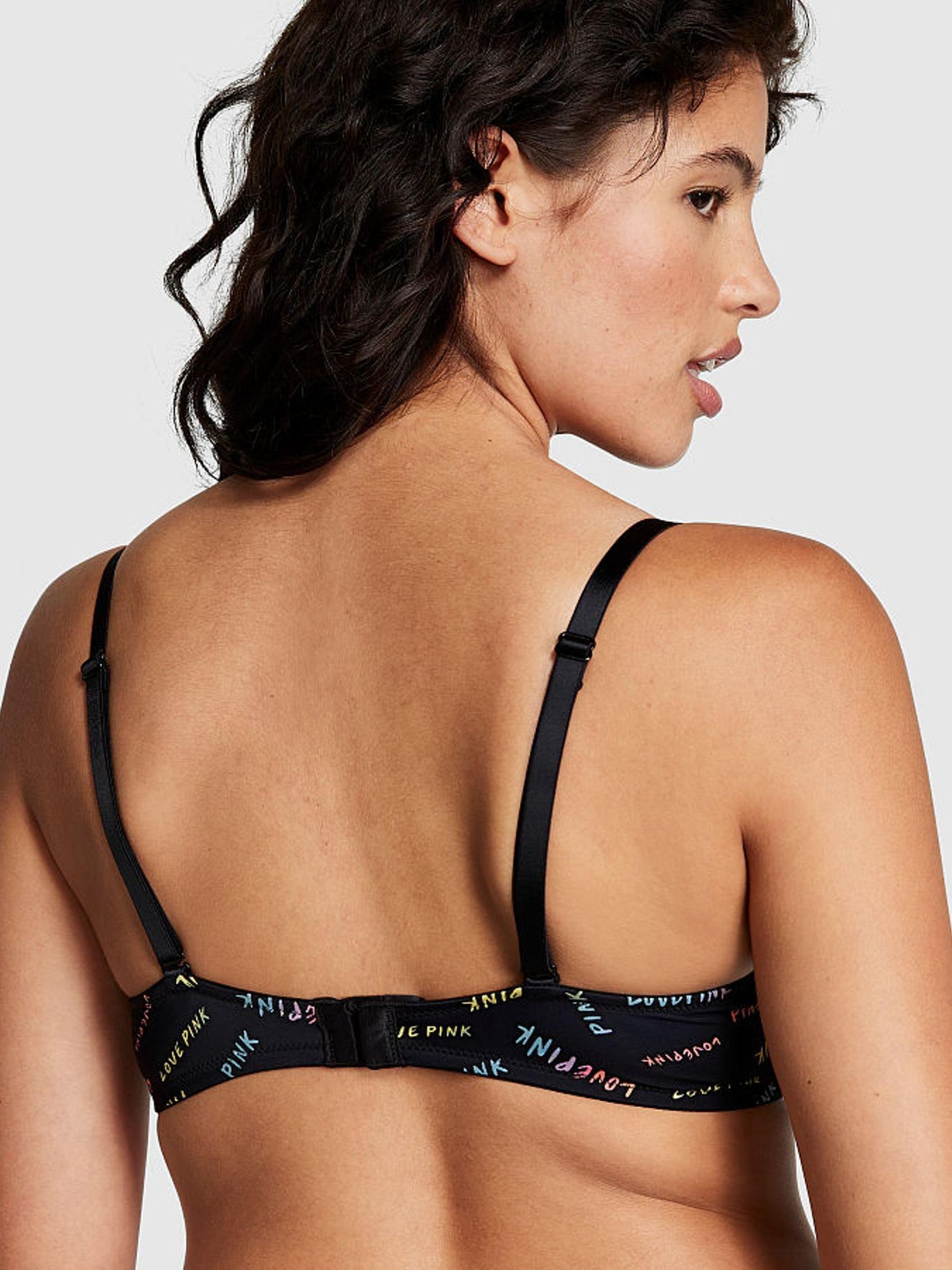 Pure Black Mini Logo Push Up Bra - Image 2 of 4