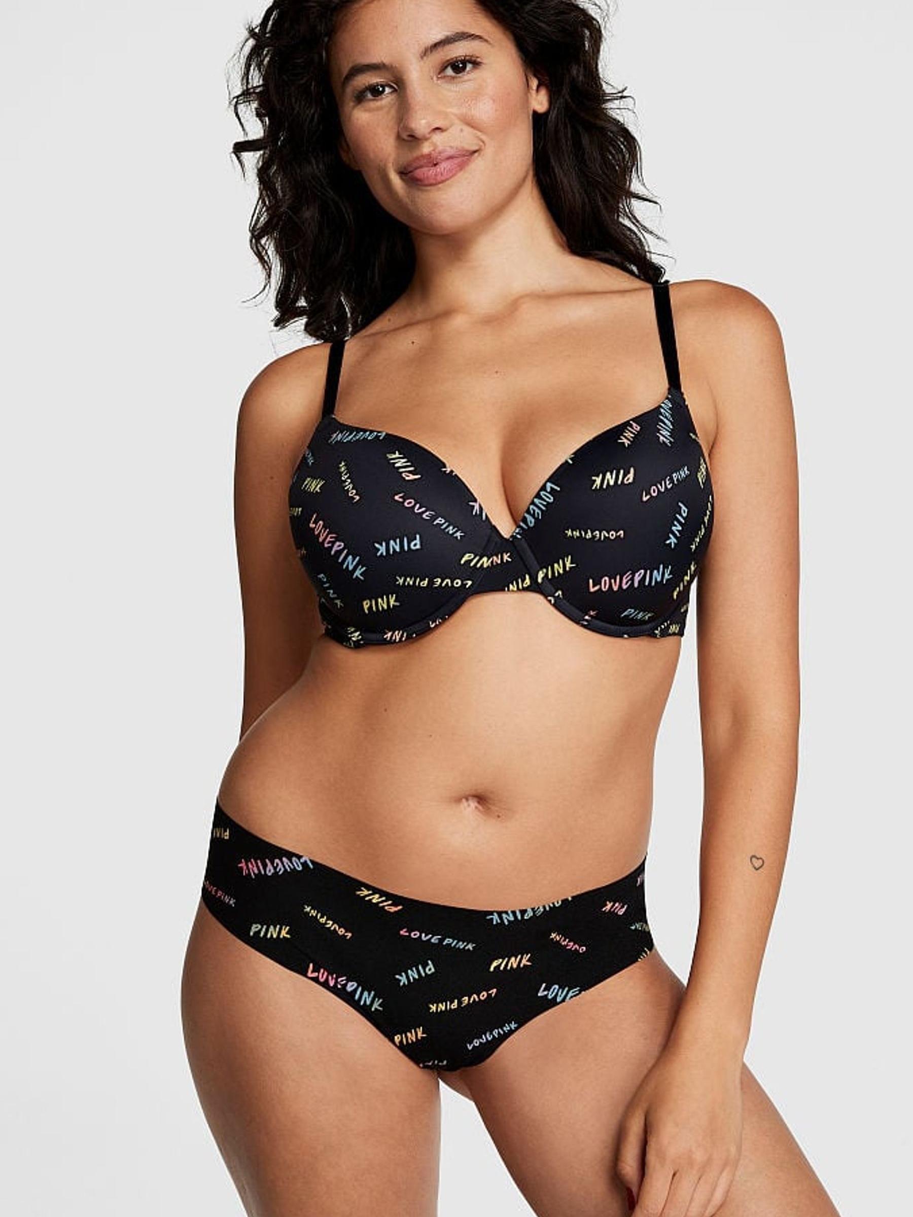 Pure Black Mini Logo Push Up Bra - Image 3 of 4