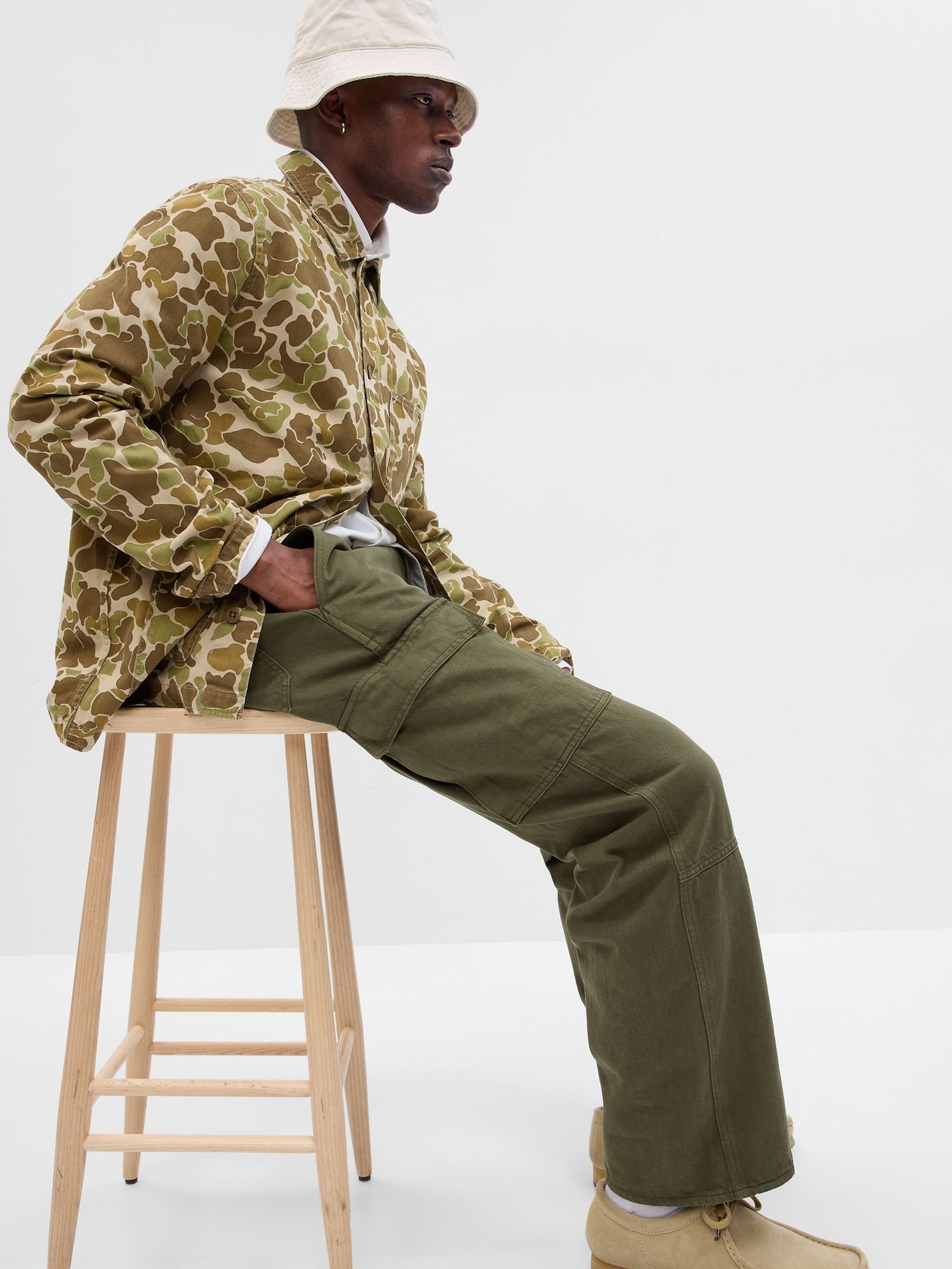 Green 90s Original Straight Fit Cargo Jeans - Image 1 of 1