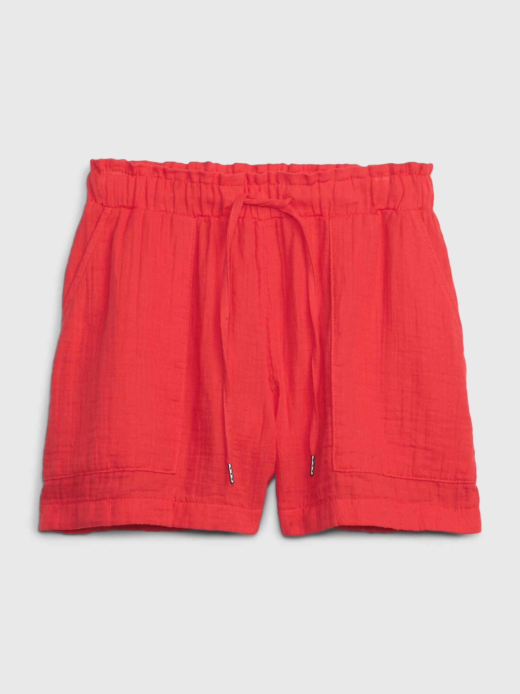 Red Crinkle Gauze Shorts - Image 6 of 6