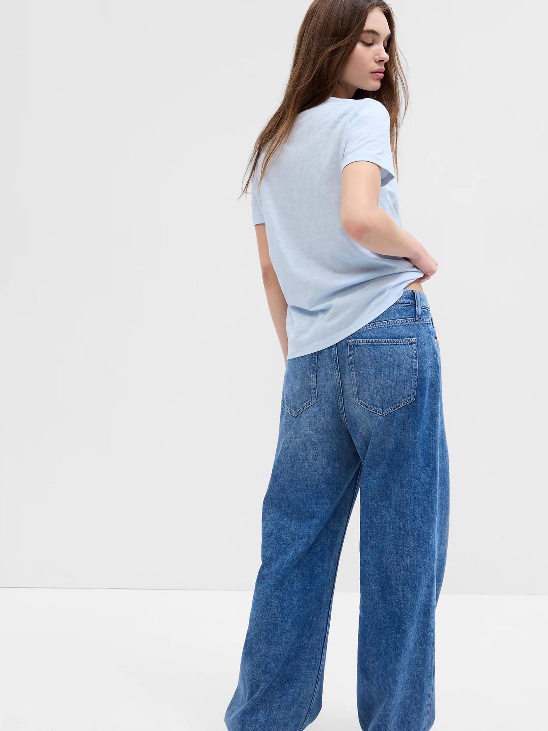 Blue Organic Cotton Gap Logo Crew Neck T-Shirt - Image 2 of 2
