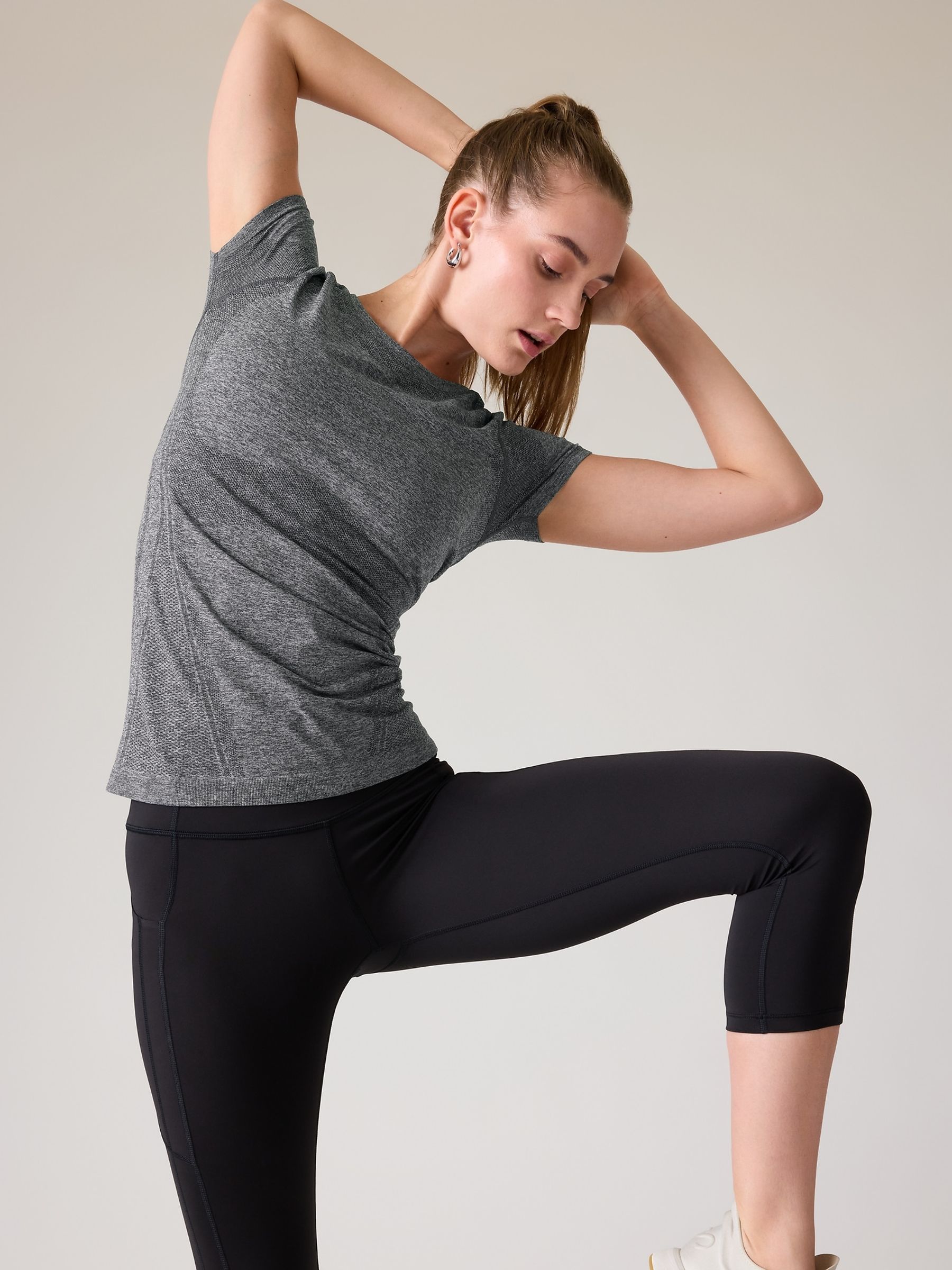 Athleta Grey Momentum Seamless Heather Top - Image 1 of 6