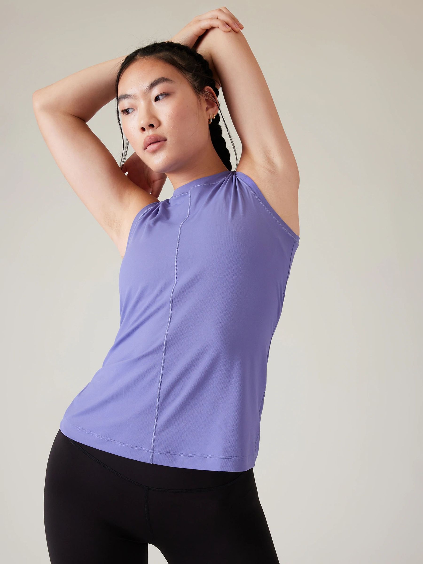 Athleta Purple High Neck UPF Mesh Tank - Image 1 of 6