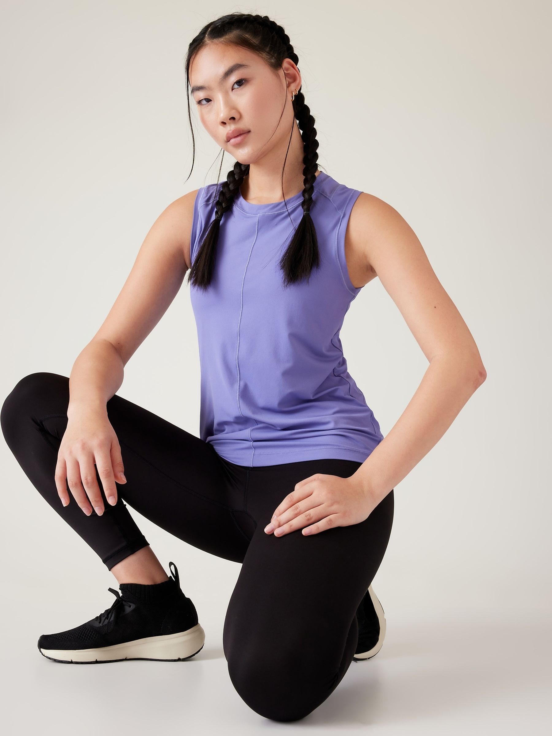 Athleta Purple High Neck UPF Mesh Tank - Image 5 of 6