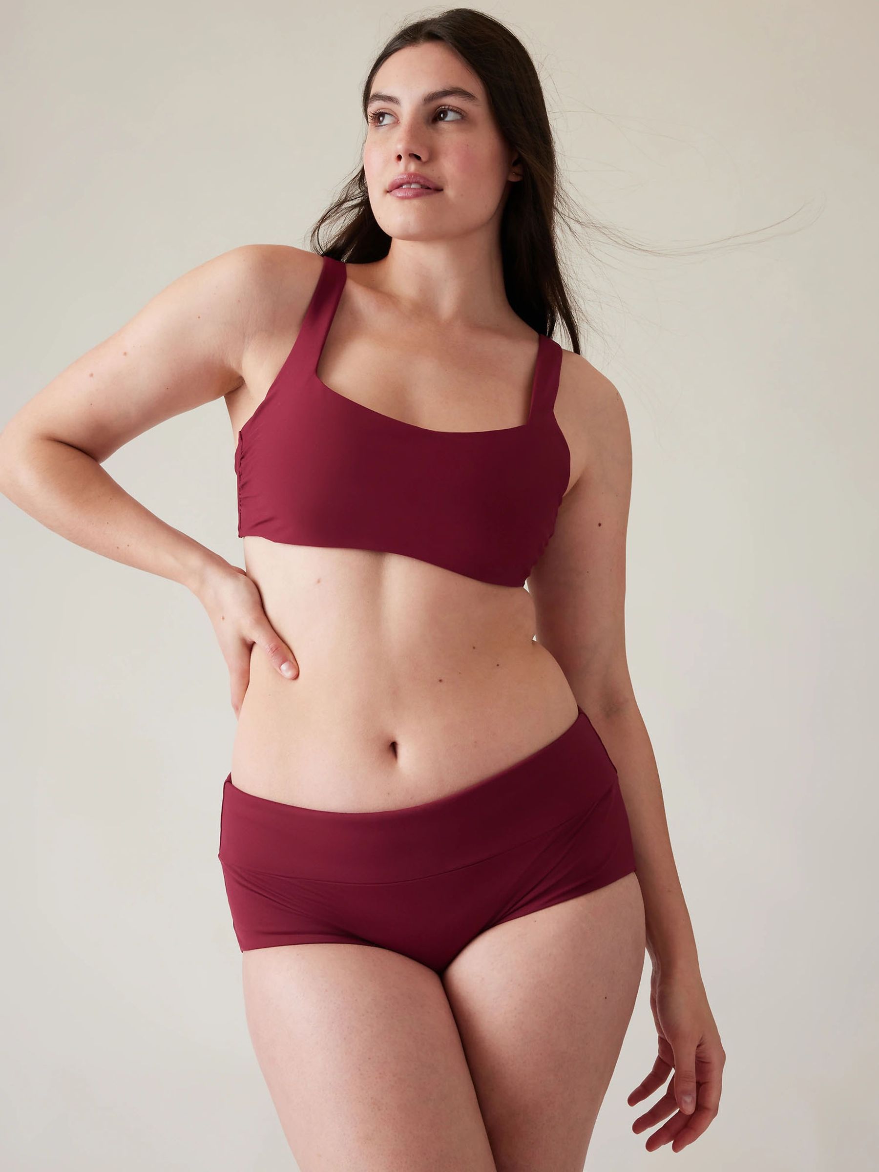 Athleta Brown Square Neck Bra Cup Bikini Top - Image 1 of 1