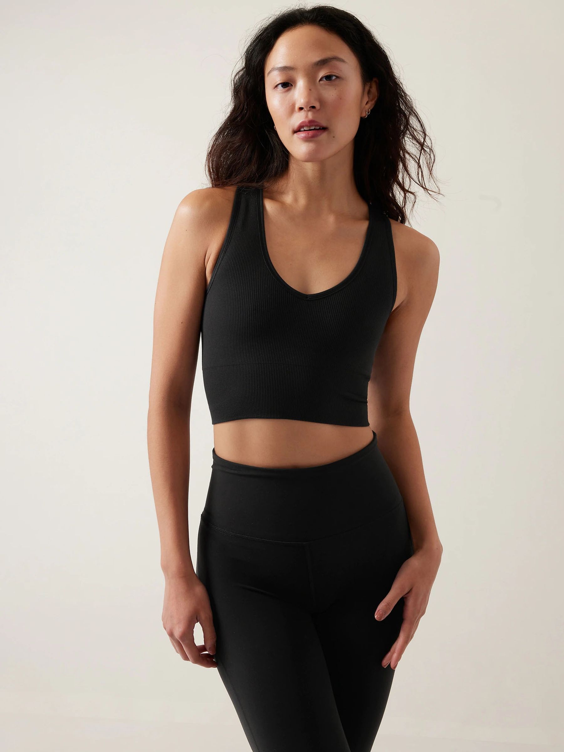 Athleta Black Aurora Seamless Crop Rib Tank - Image 1 of 5