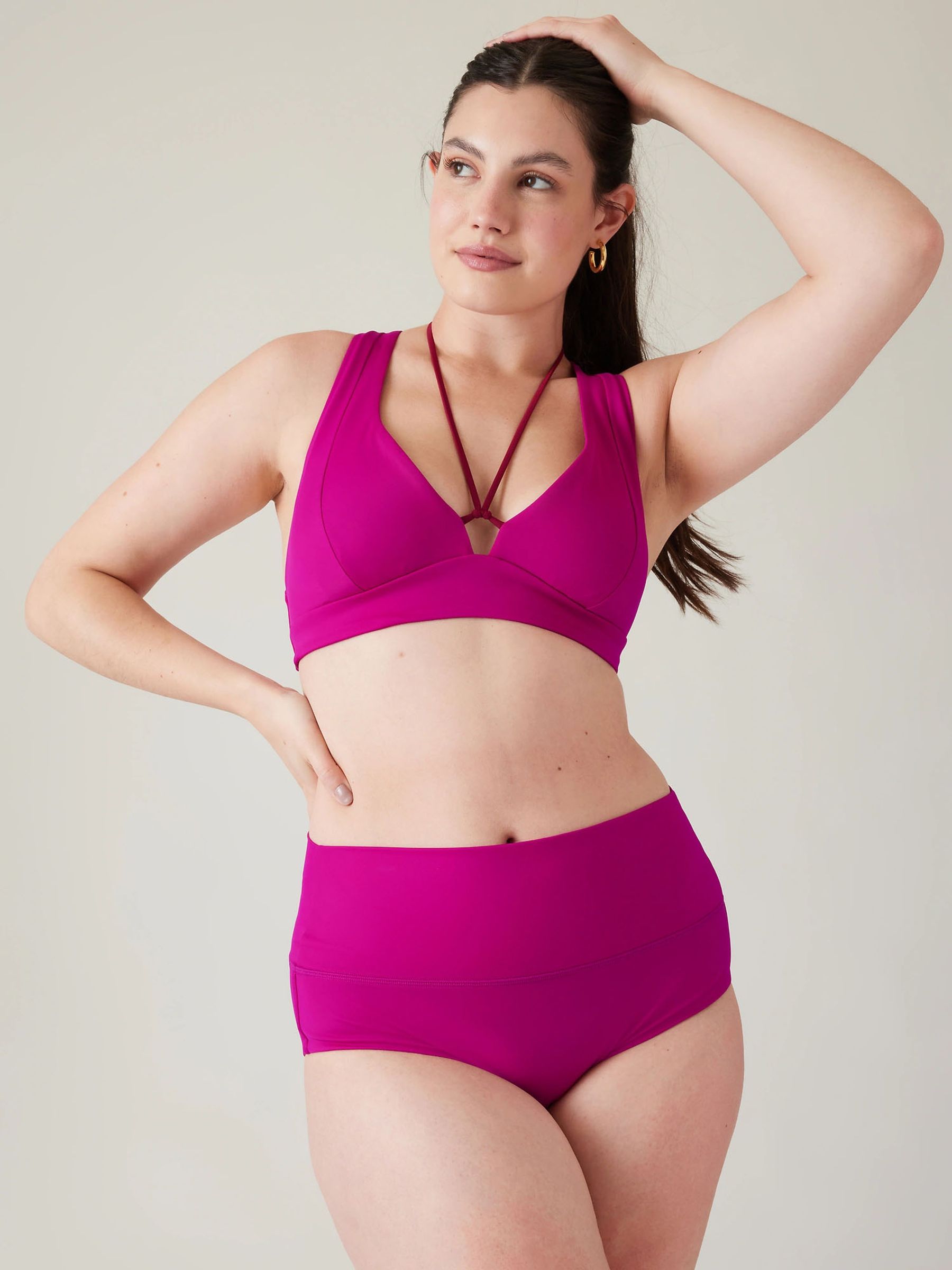 Athleta Purple Alicia Keys A-C Cup Daybreak Plunge Bikini Top - Image 4 of 5