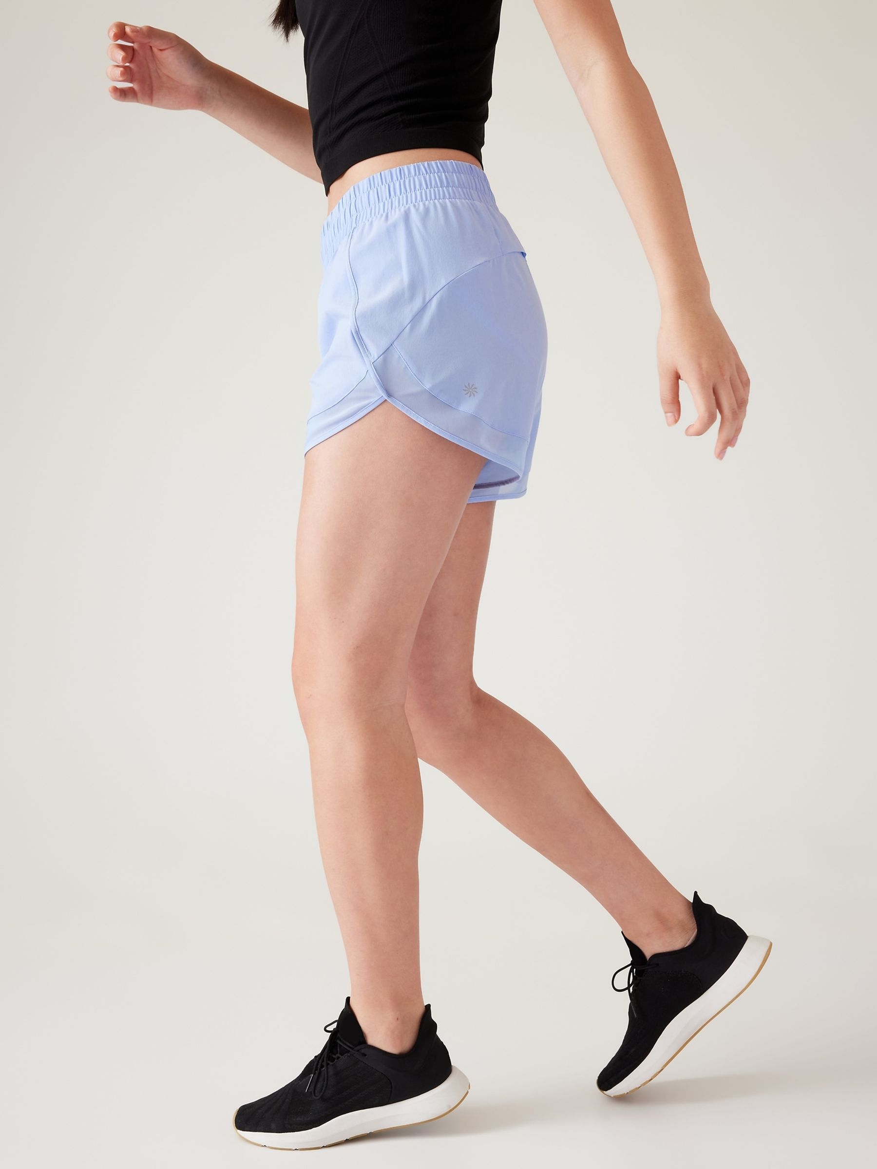 Athleta Blue Mesh Racer Run Short - Image 3 of 6