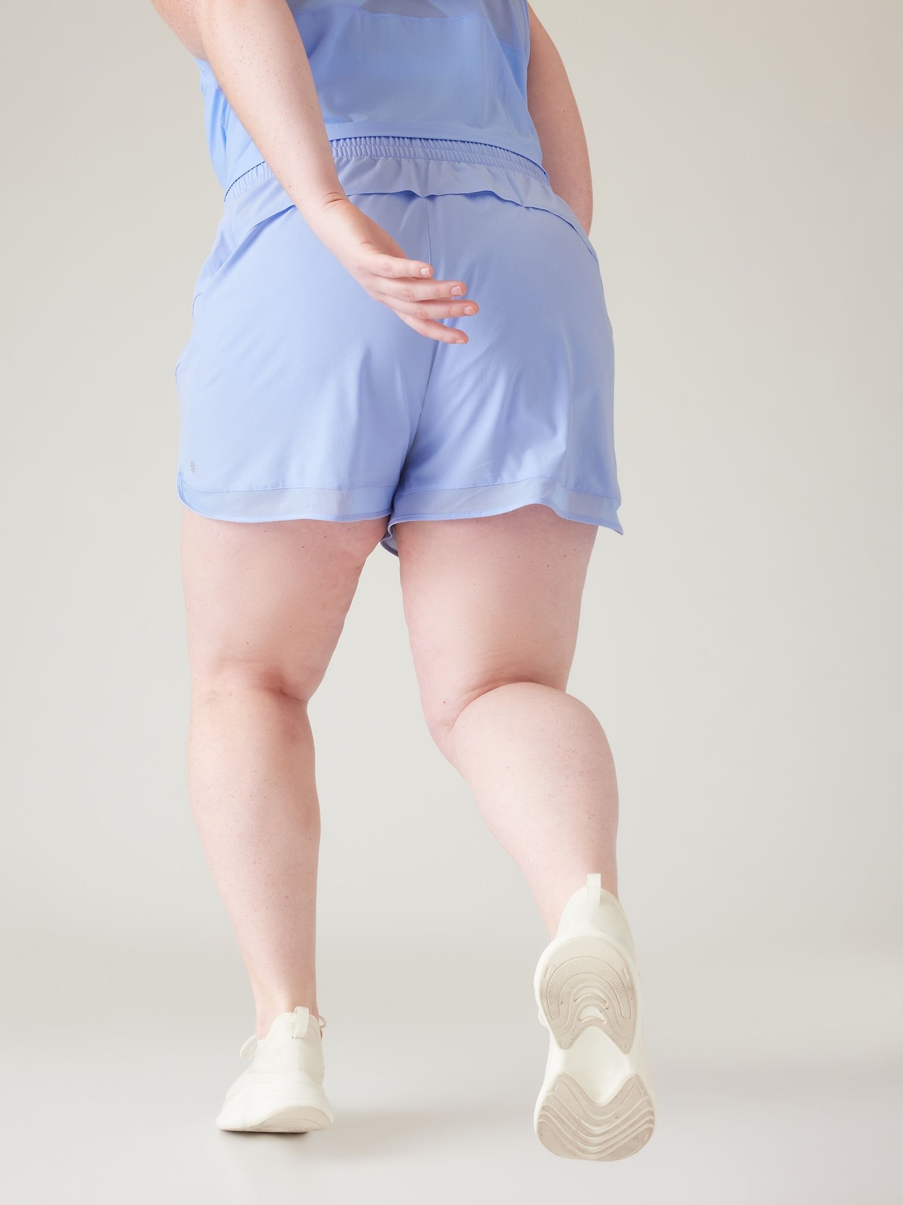 Athleta Blue Mesh Racer Run Short - Image 5 of 6