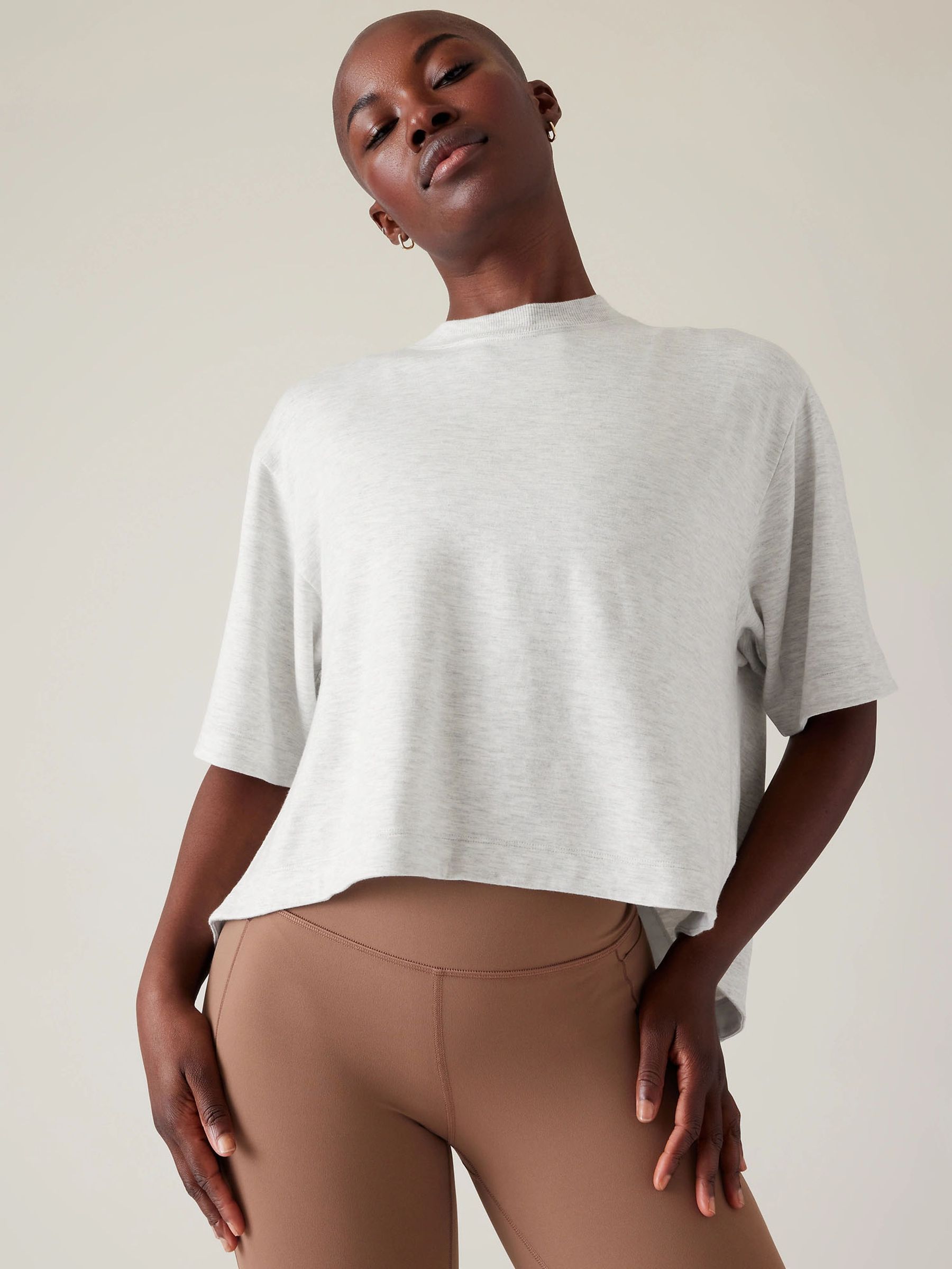 Athleta Grey Bliss Crew Neck Sweat Top - Image 1 of 5