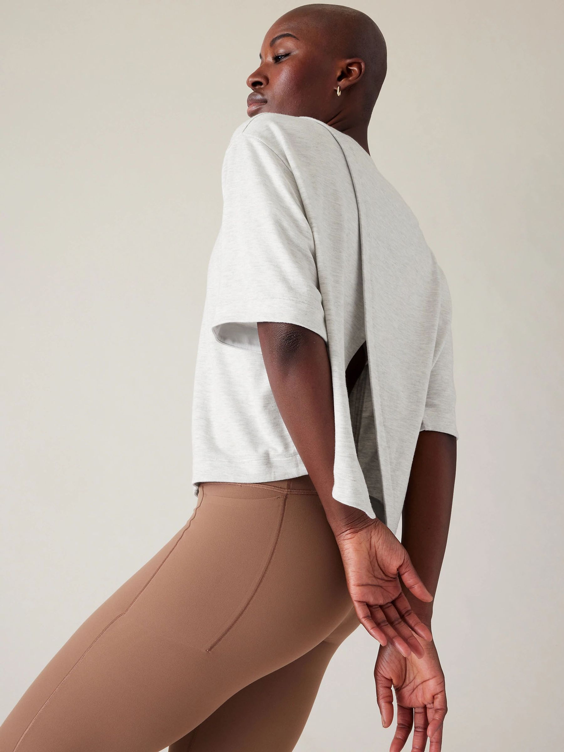 Athleta Grey Bliss Crew Neck Sweat Top - Image 4 of 5