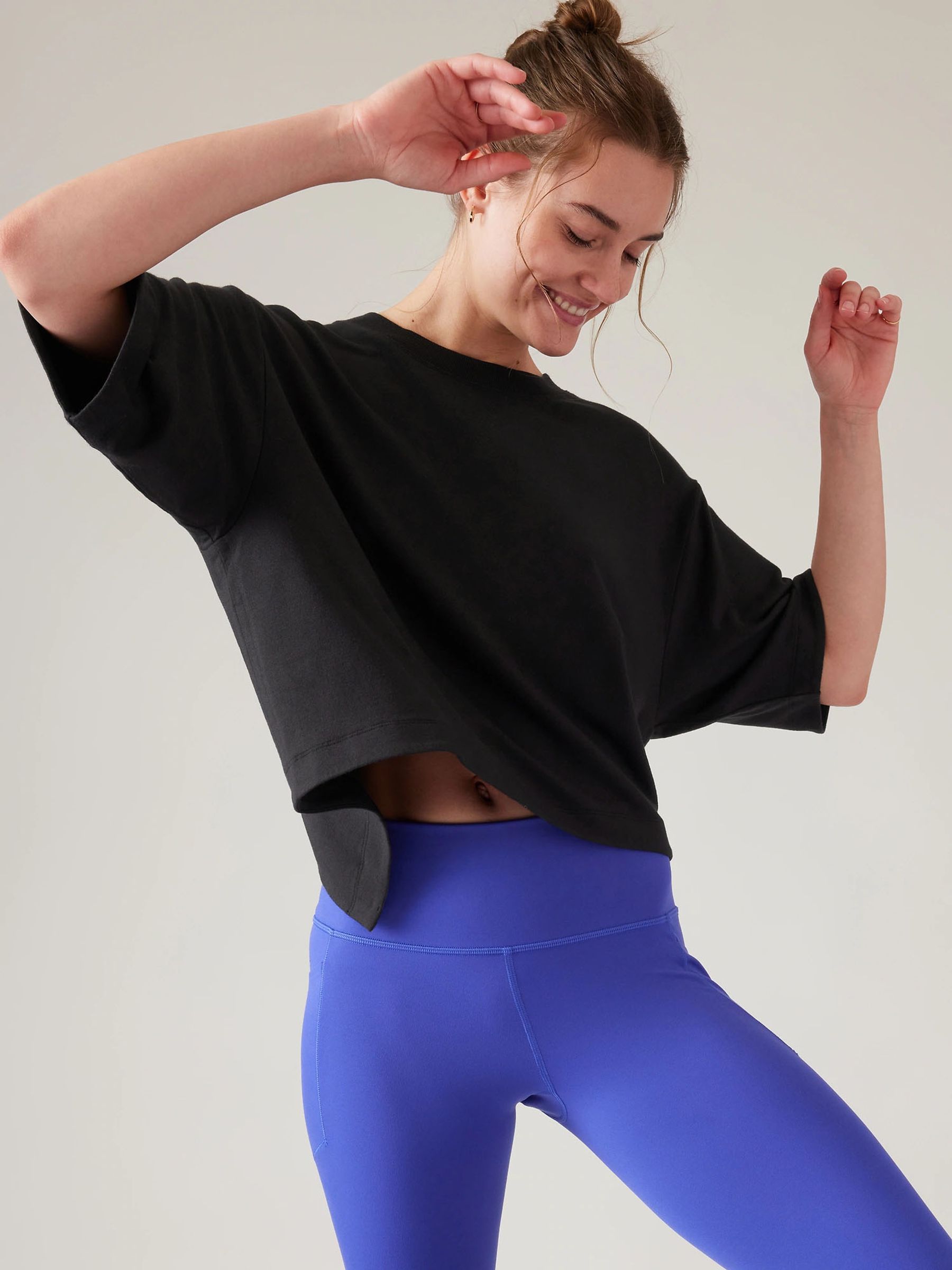 Athleta Black Bliss Crew Neck Sweat Top - Image 3 of 5