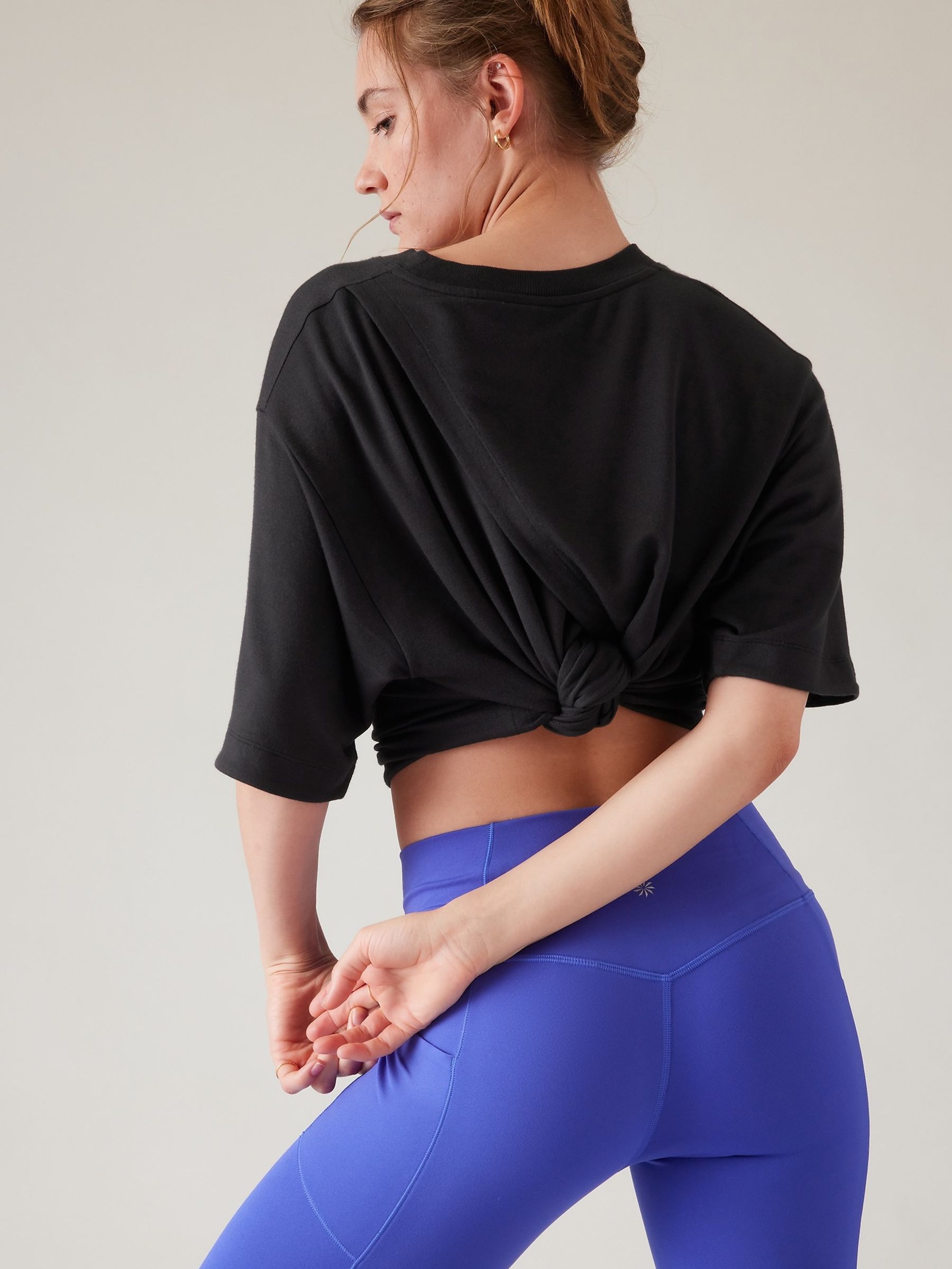 Athleta Black Bliss Crew Neck Sweat Top - Image 4 of 5
