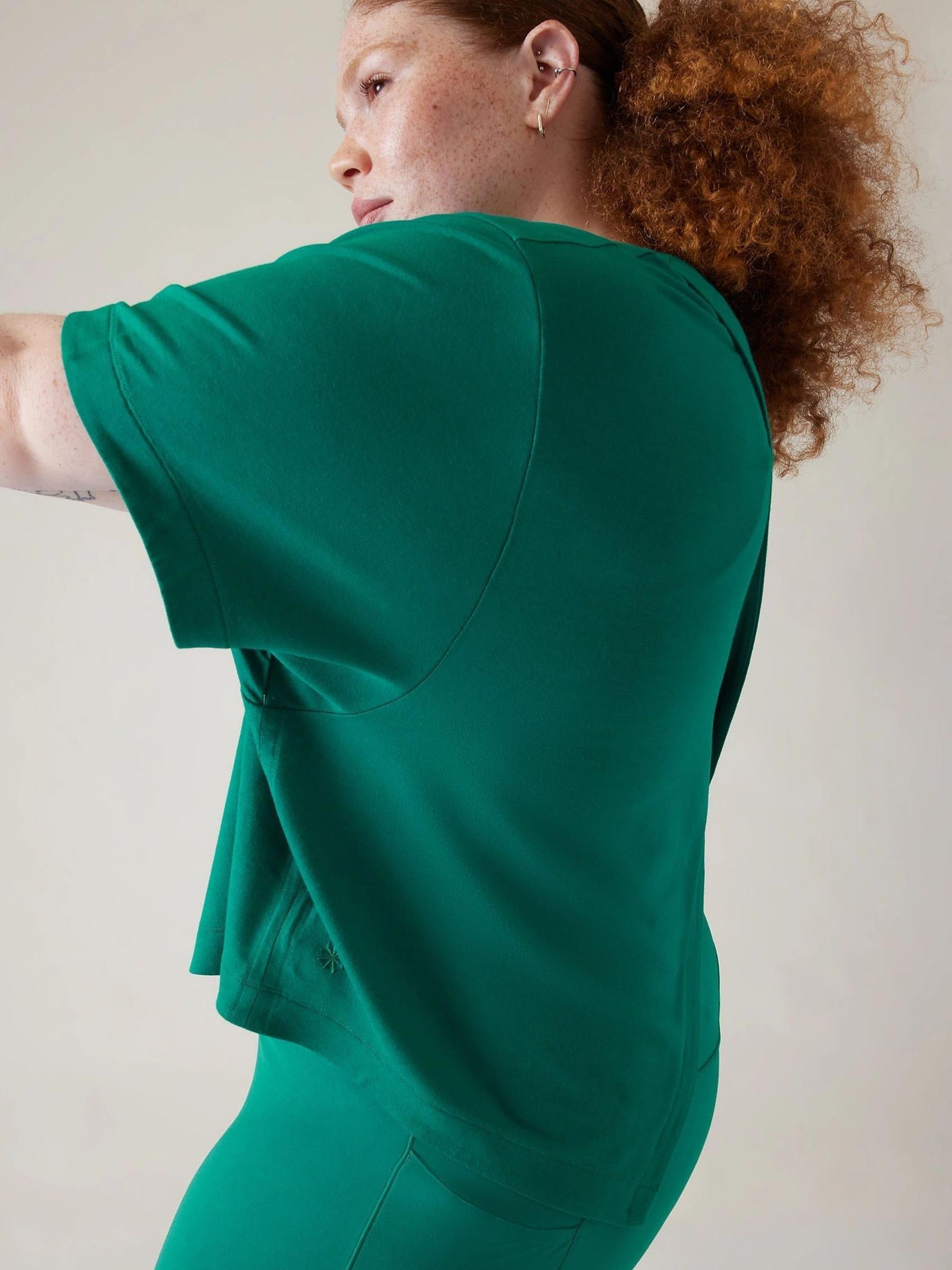 Athleta Green Bliss Crew Neck Sweat Top - Image 3 of 6