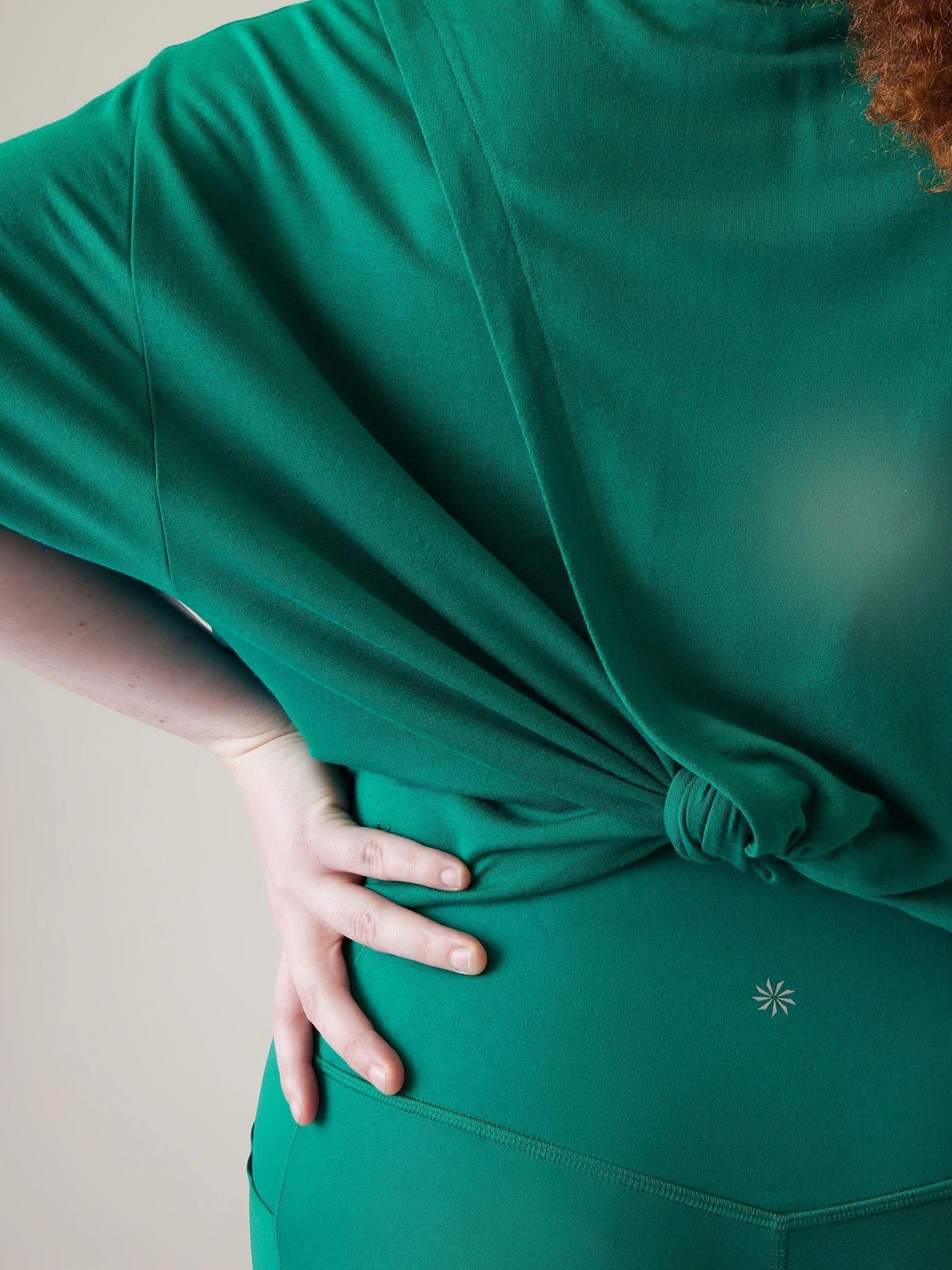 Athleta Green Bliss Crew Neck Sweat Top - Image 6 of 6