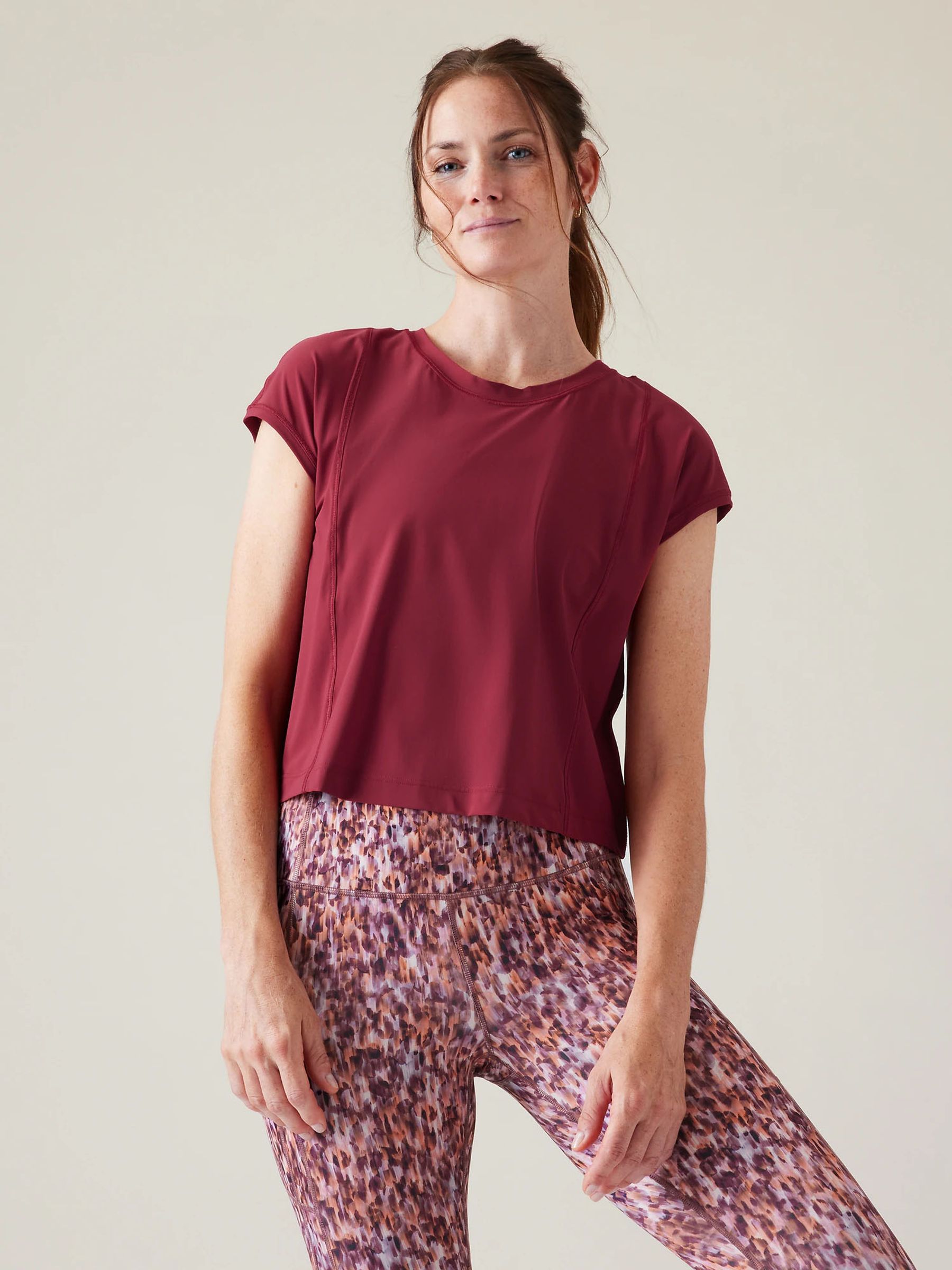 Athleta Red Ultimate Hybrid T-Shirt - Image 1 of 3