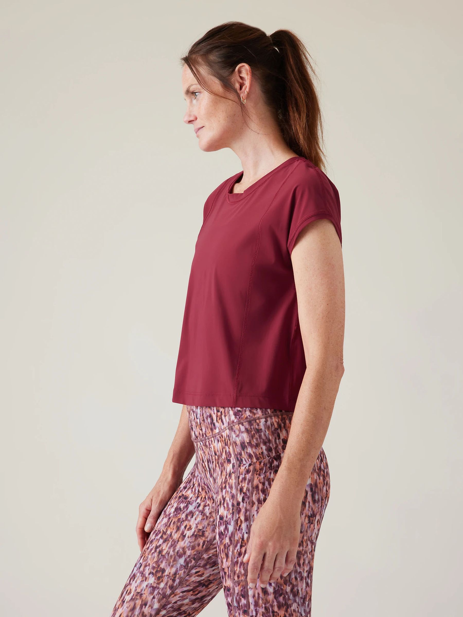 Athleta Red Ultimate Hybrid T-Shirt - Image 2 of 3