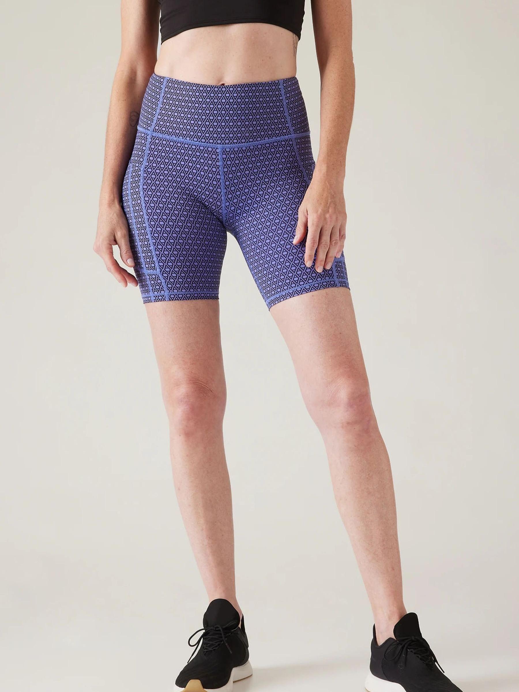 Athleta Blue Ultimate Stash Monogram Short - Image 1 of 3