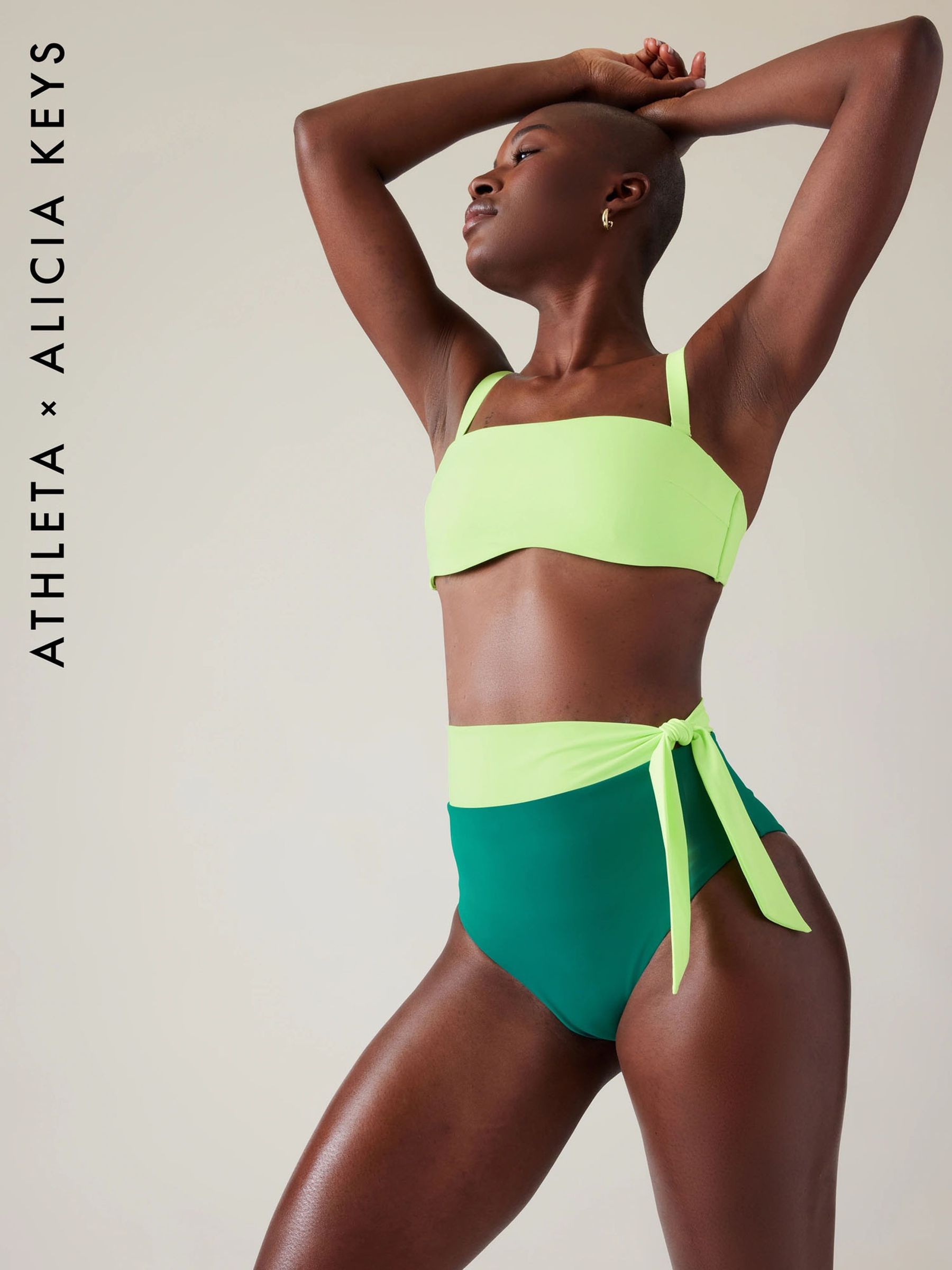 Athleta Green Alicia Keys Daybreak Bandeau Bikini Top - Image 3 of 5