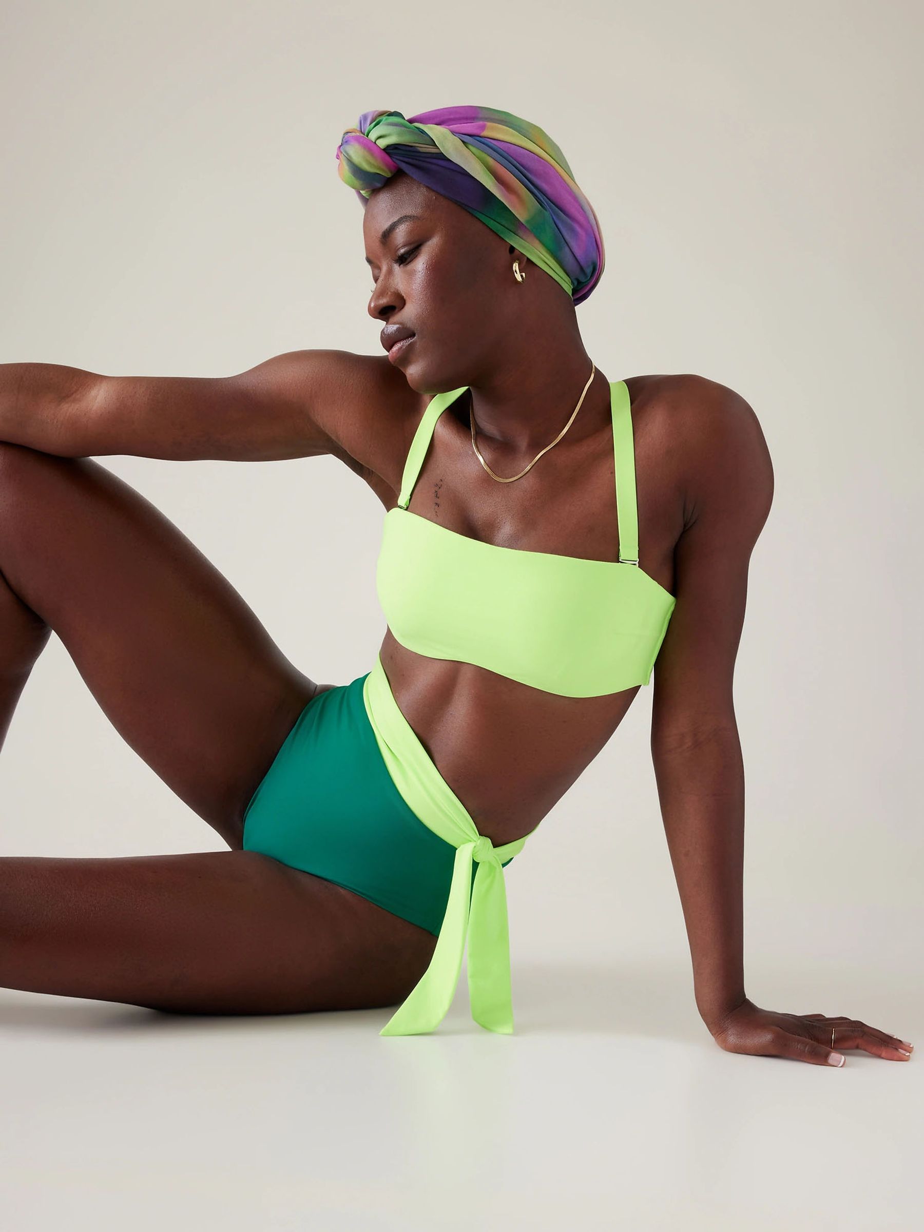 Athleta Green Alicia Keys Daybreak Bandeau Bikini Top - Image 4 of 5