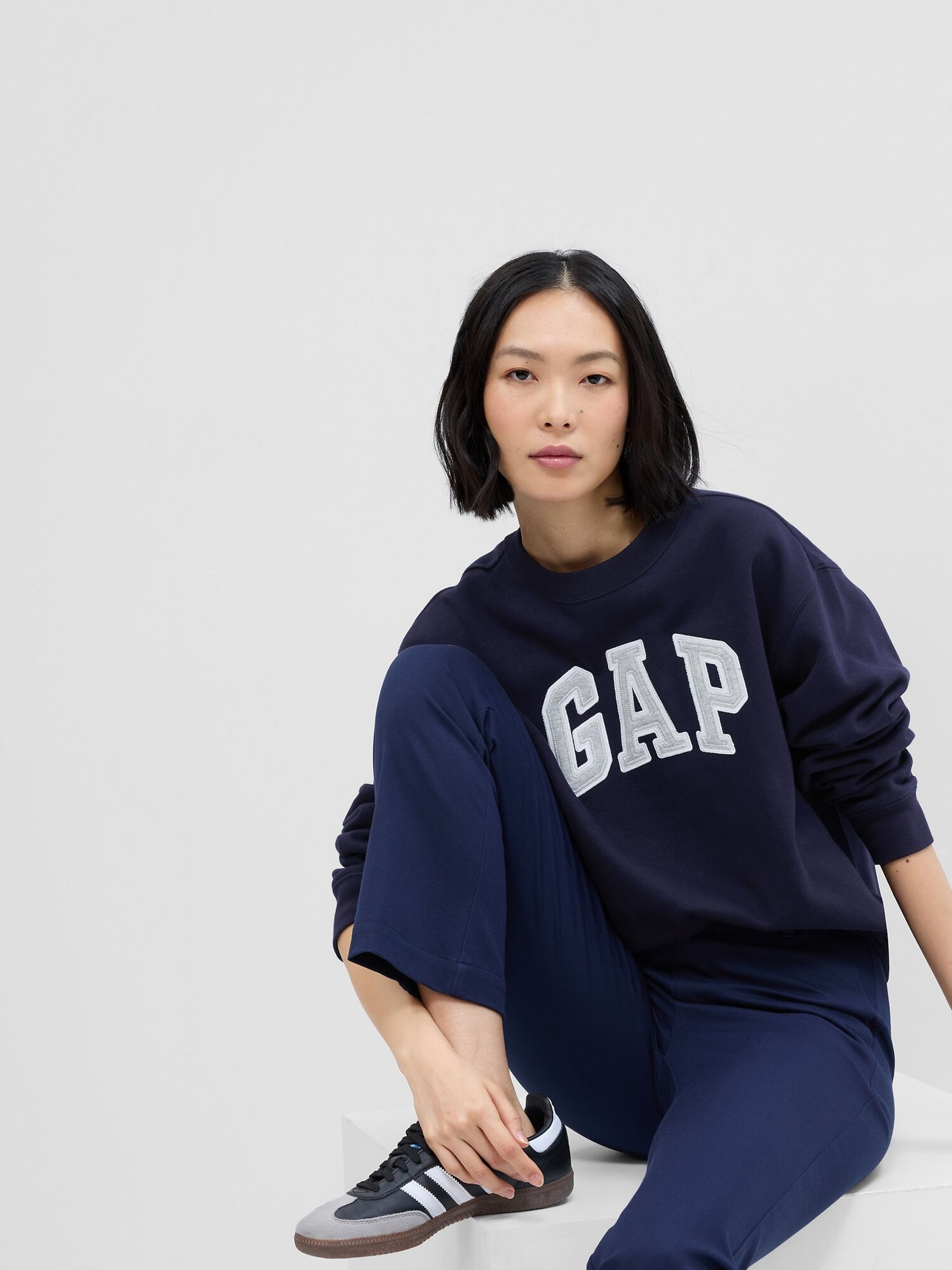 Navy Blue Logo Crew Neck Sweatshirt - Image 5 of 7