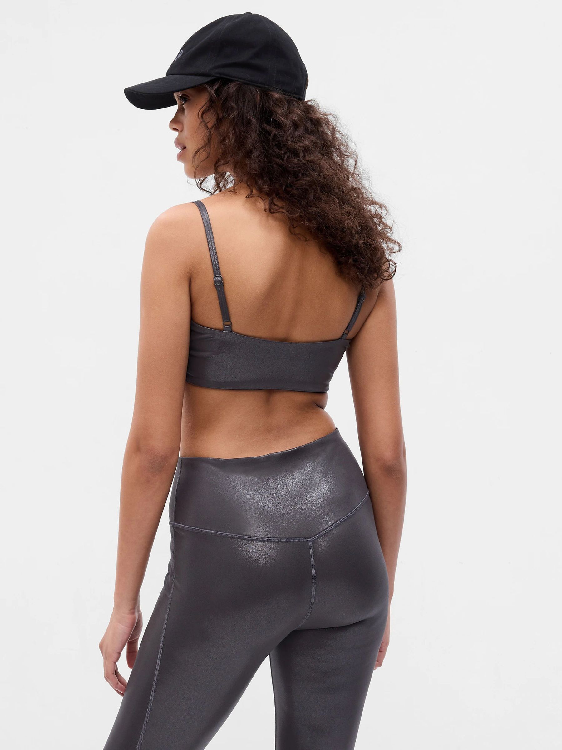 Grey Fit Power Low Impact Ruched Sports Bra - Image 4 of 5