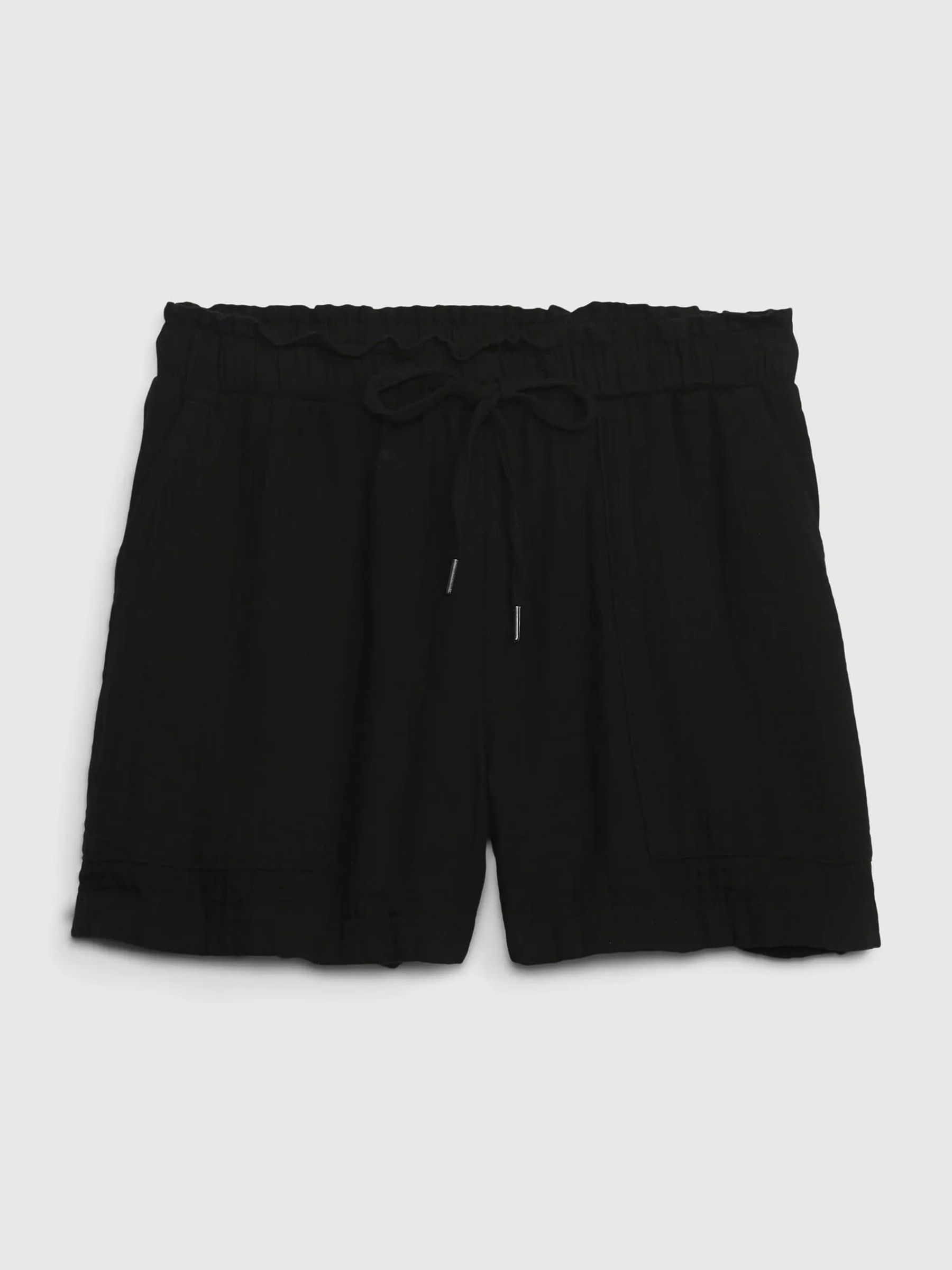 Black Crinkle Gauze Shorts - Image 6 of 6
