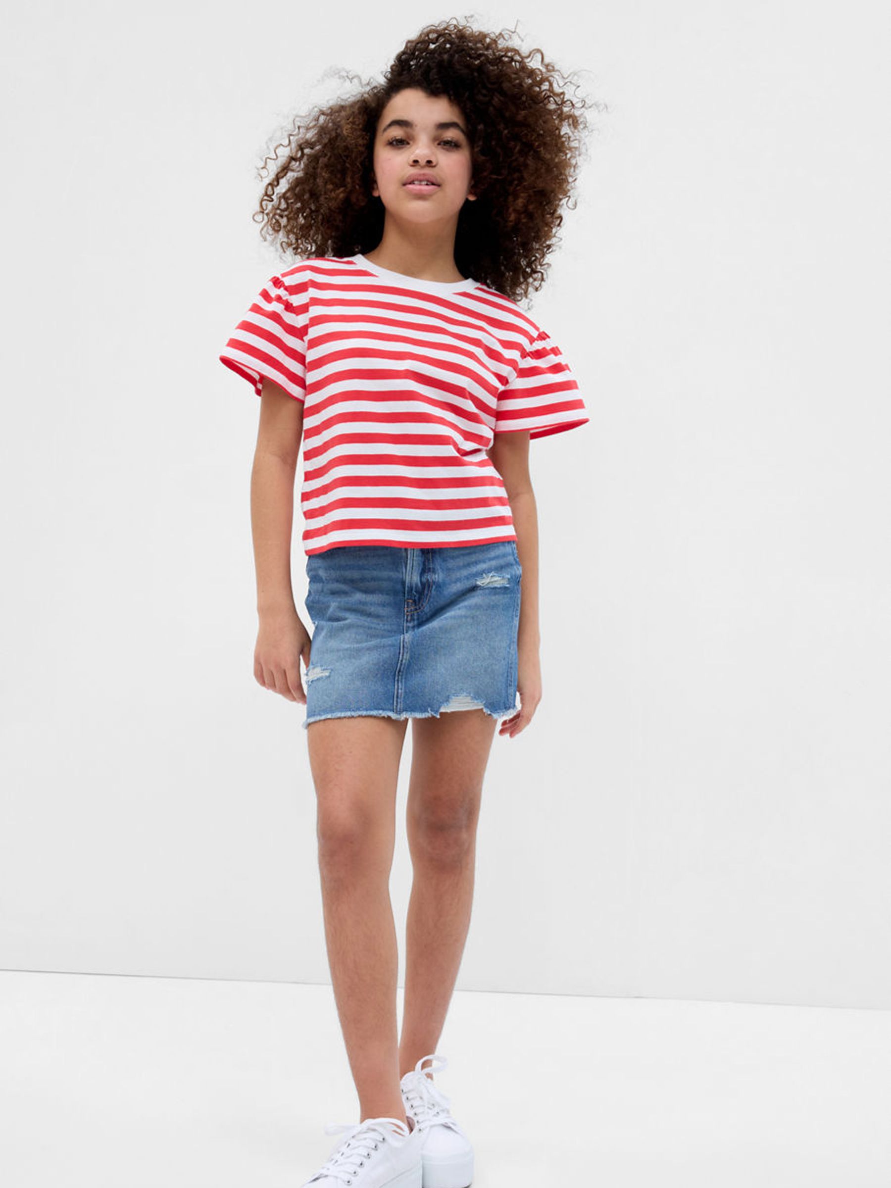 Red Organic Cotton Flutter Short Sleeve Shirt - Image 1 of 1