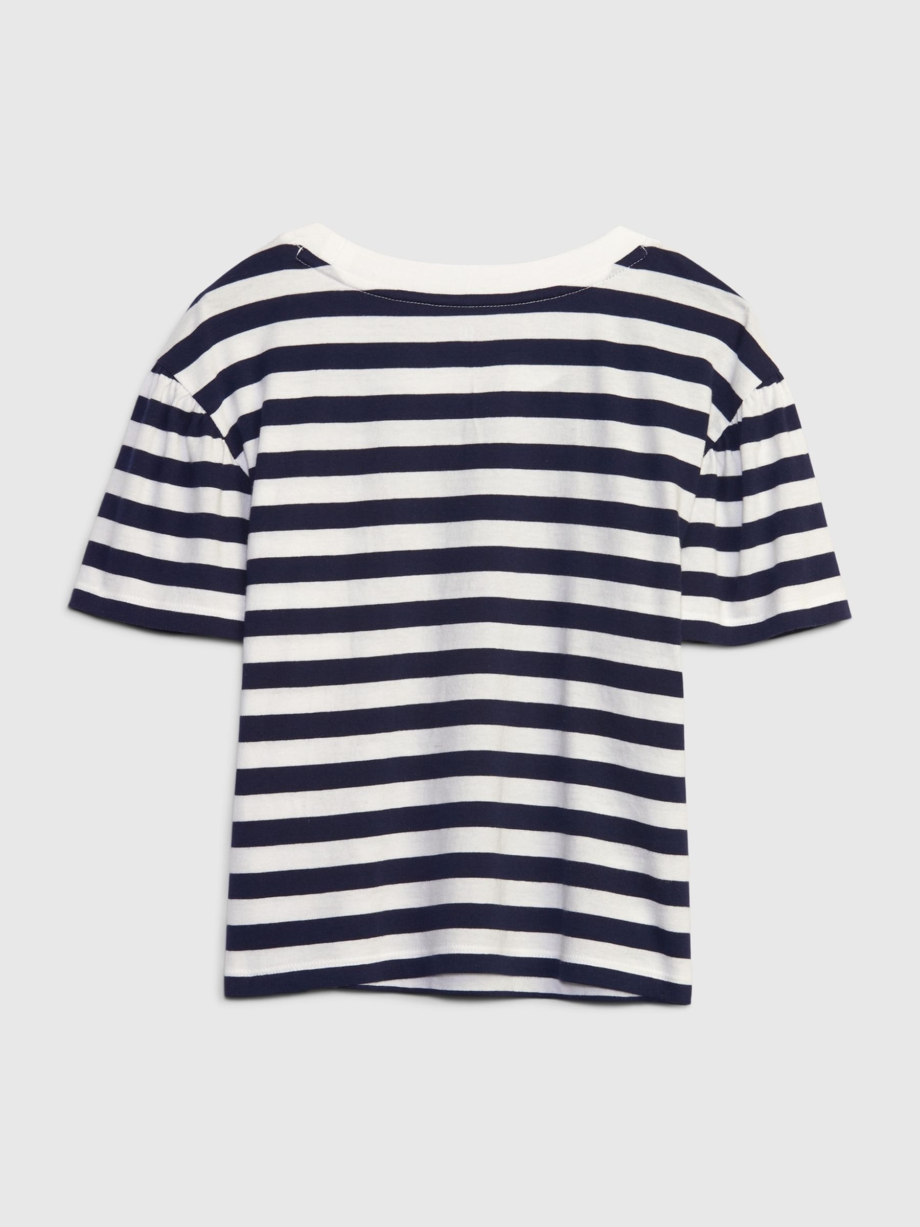 Blue Organic Cotton Flutter Short Sleeve Shirt - Image 4 of 4